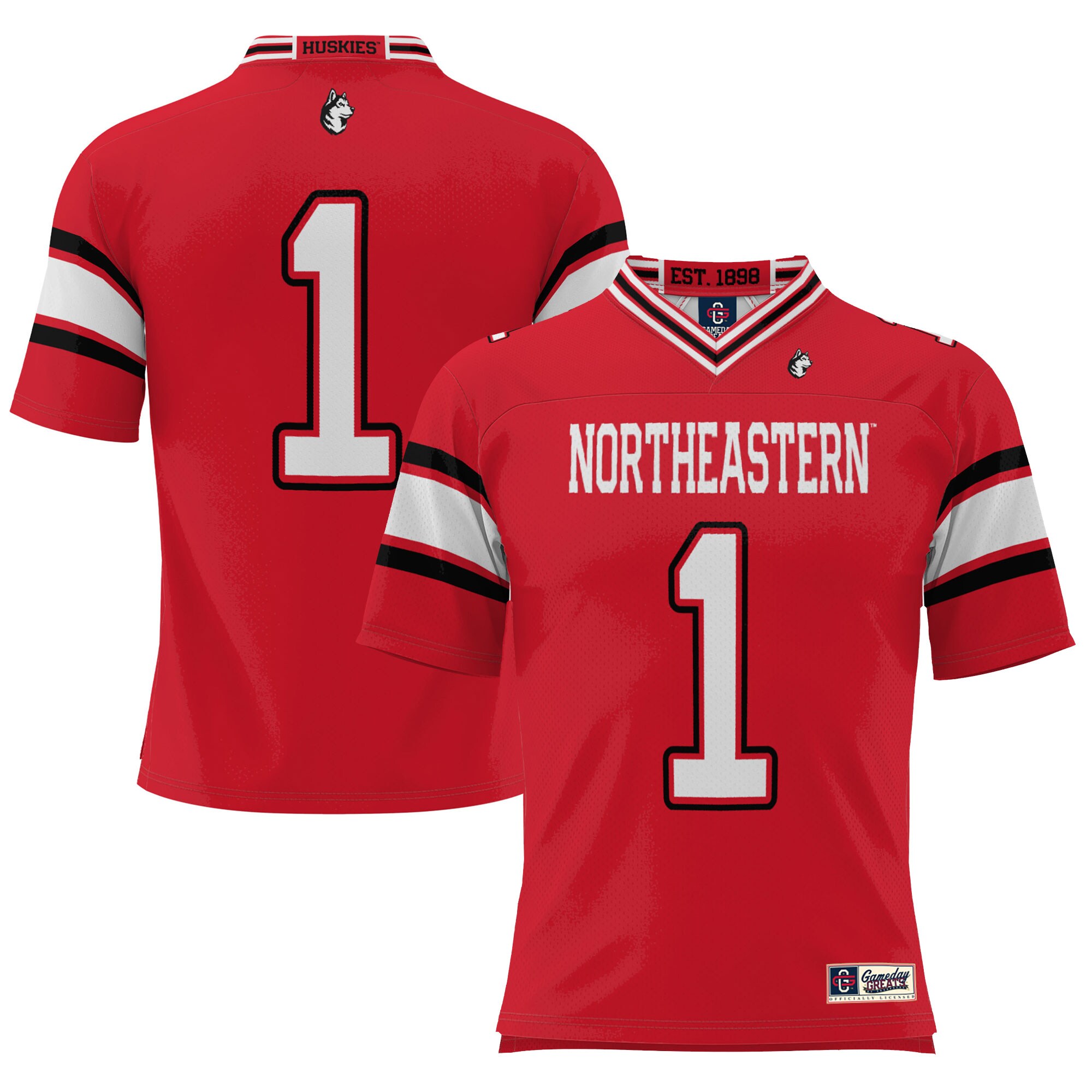 #1 Northeastern Huskies ProSphere Youth Football Jersey - Red