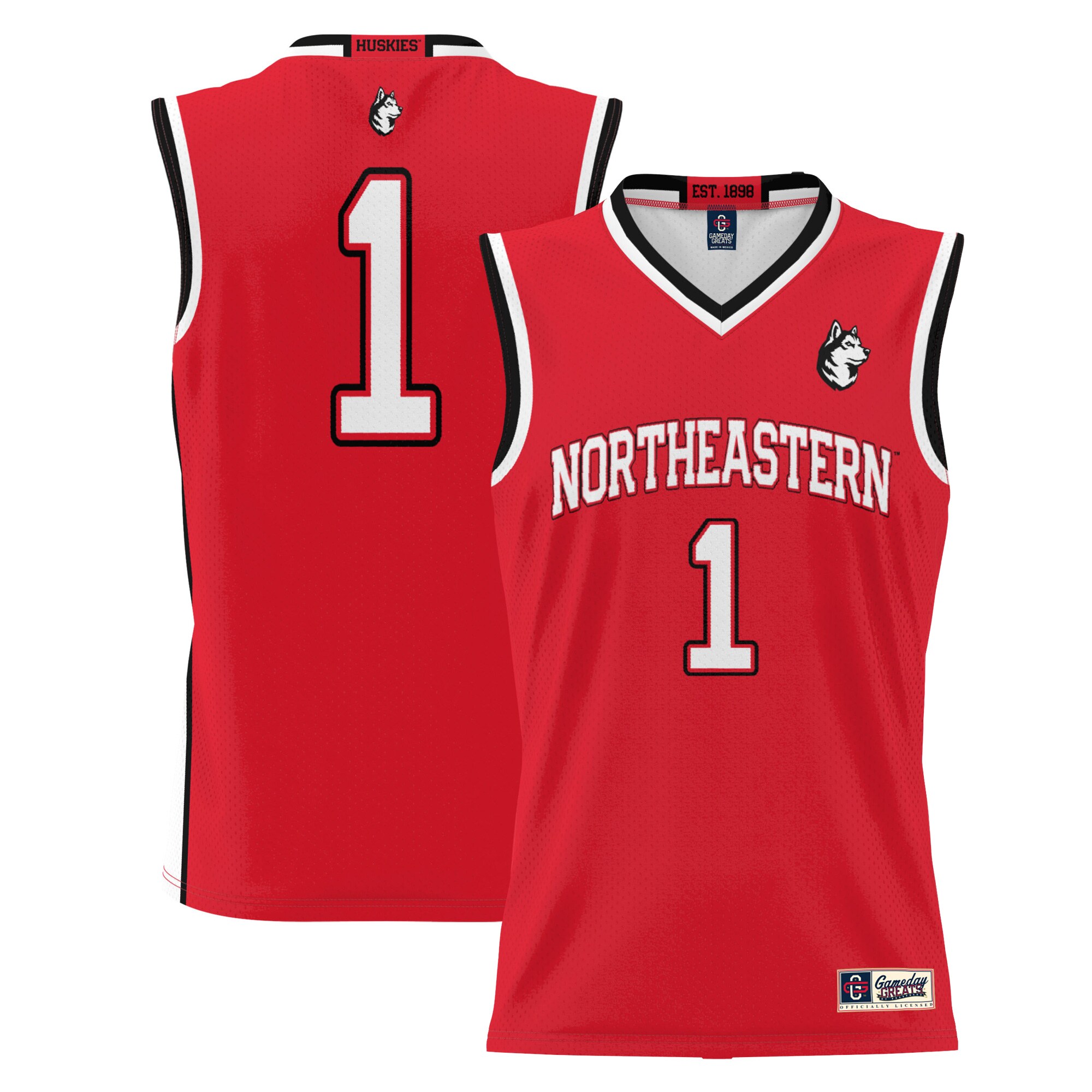 #1 Northeastern Huskies ProSphere Basketball Jersey - Red