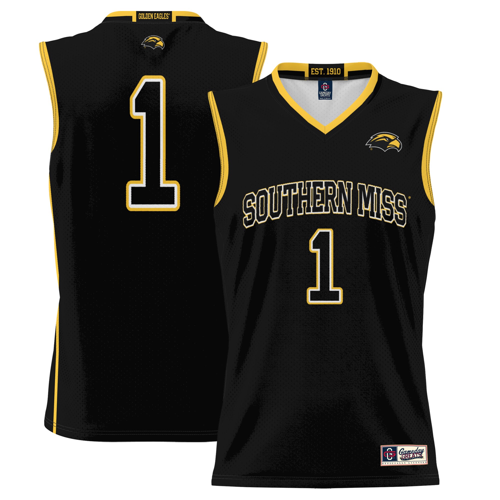 #1 Southern Miss Golden Eagles ProSphere Basketball Jersey - Black