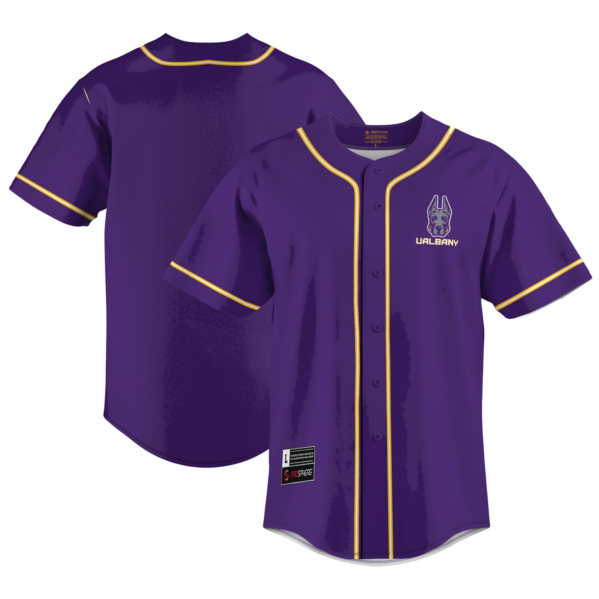 UAlbany Great Danes ProSphere Youth Baseball Jersey - Purple