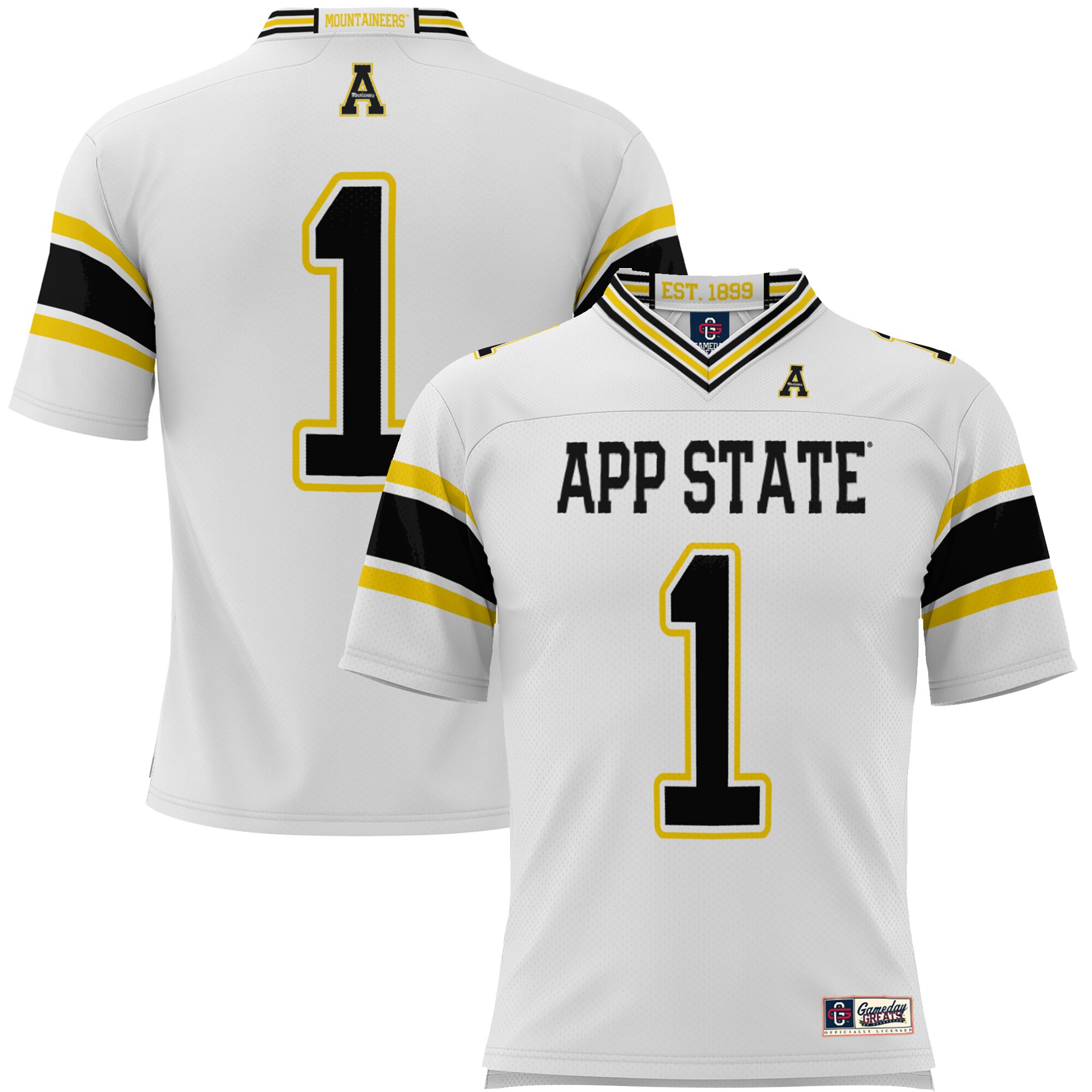 #1 Appalachian State Mountaineers ProSphere Endzone Football Jersey - White