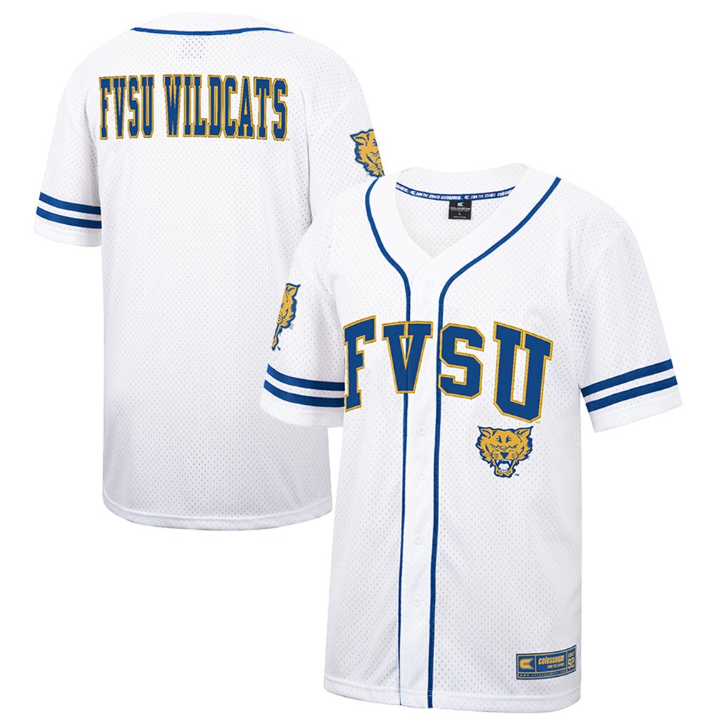 Fort Valley State Wildcats Colosseum Free Spirited Mesh Button-Up Baseball Jersey - White