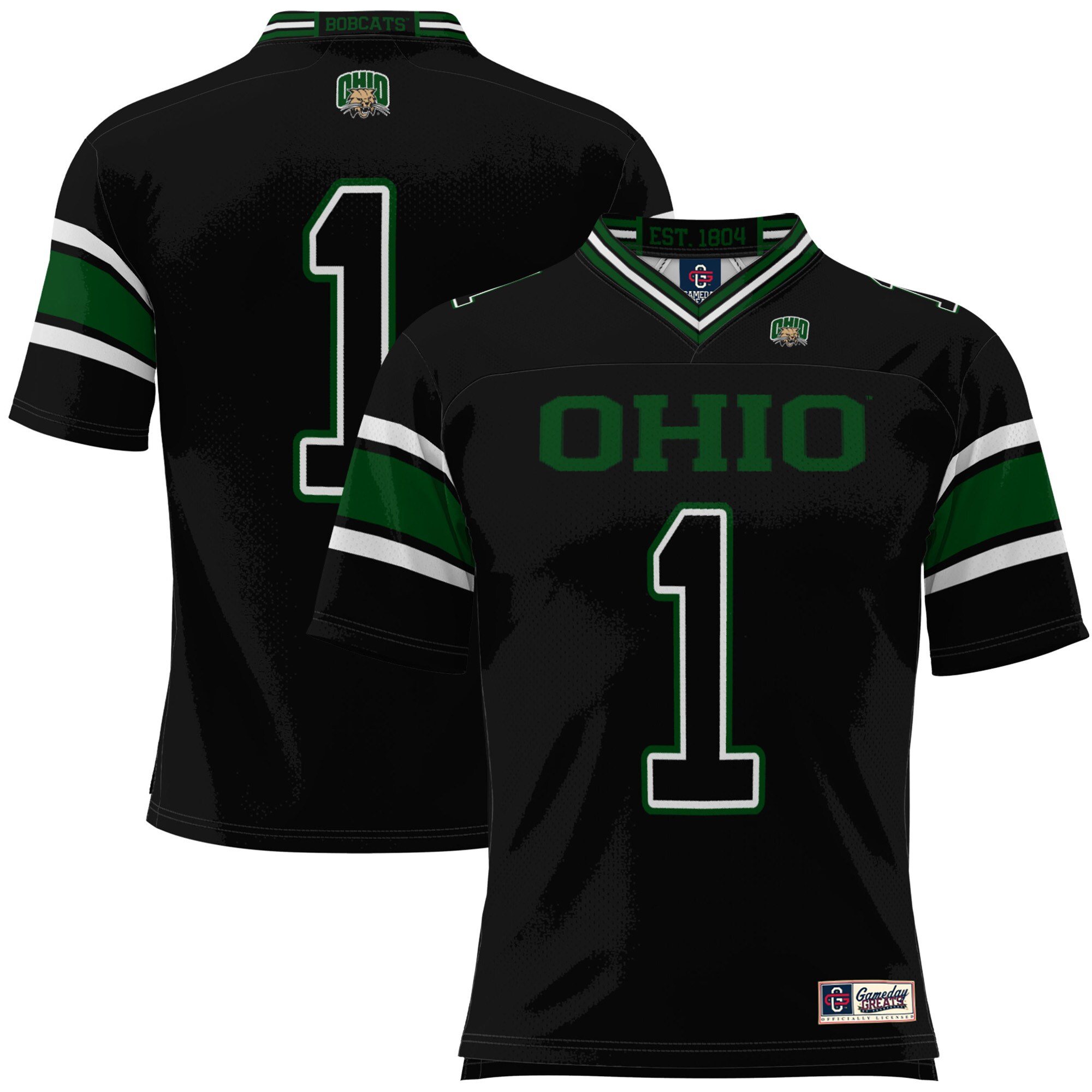 #1 Ohio Bobcats ProSphere Youth Football Jersey - Black
