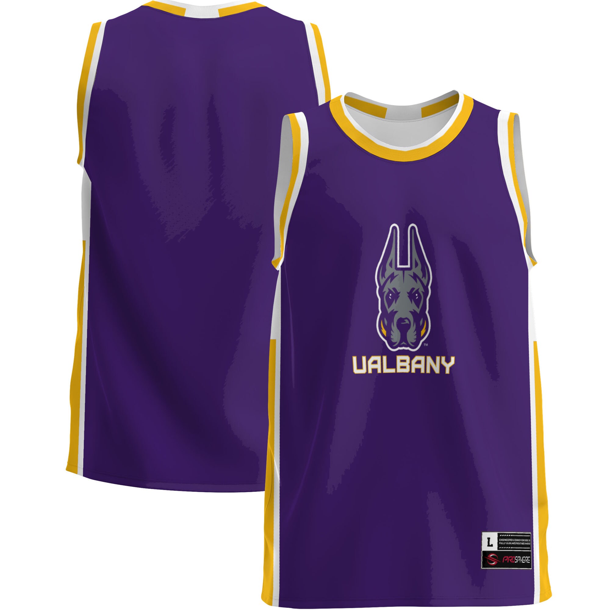 UAlbany Great Danes ProSphere Youth Basketball Jersey - Purple