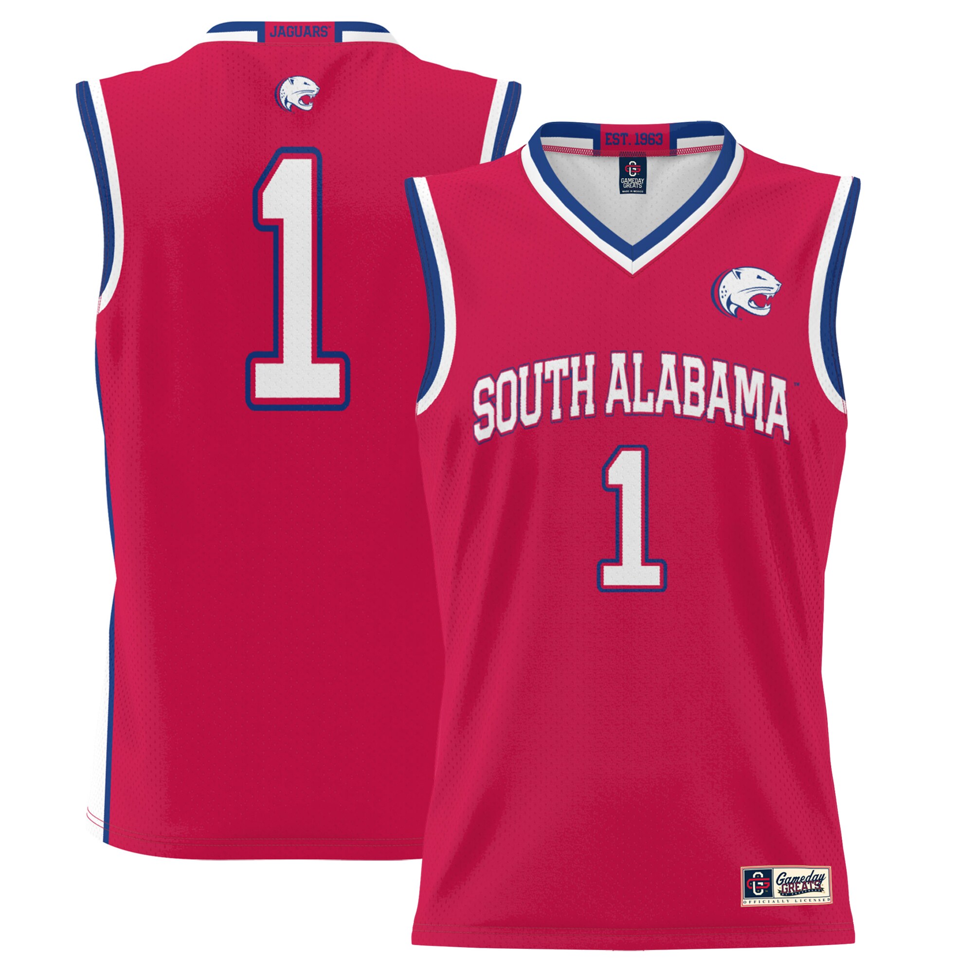 #1 South Alabama Jaguars ProSphere Basketball Jersey - Red