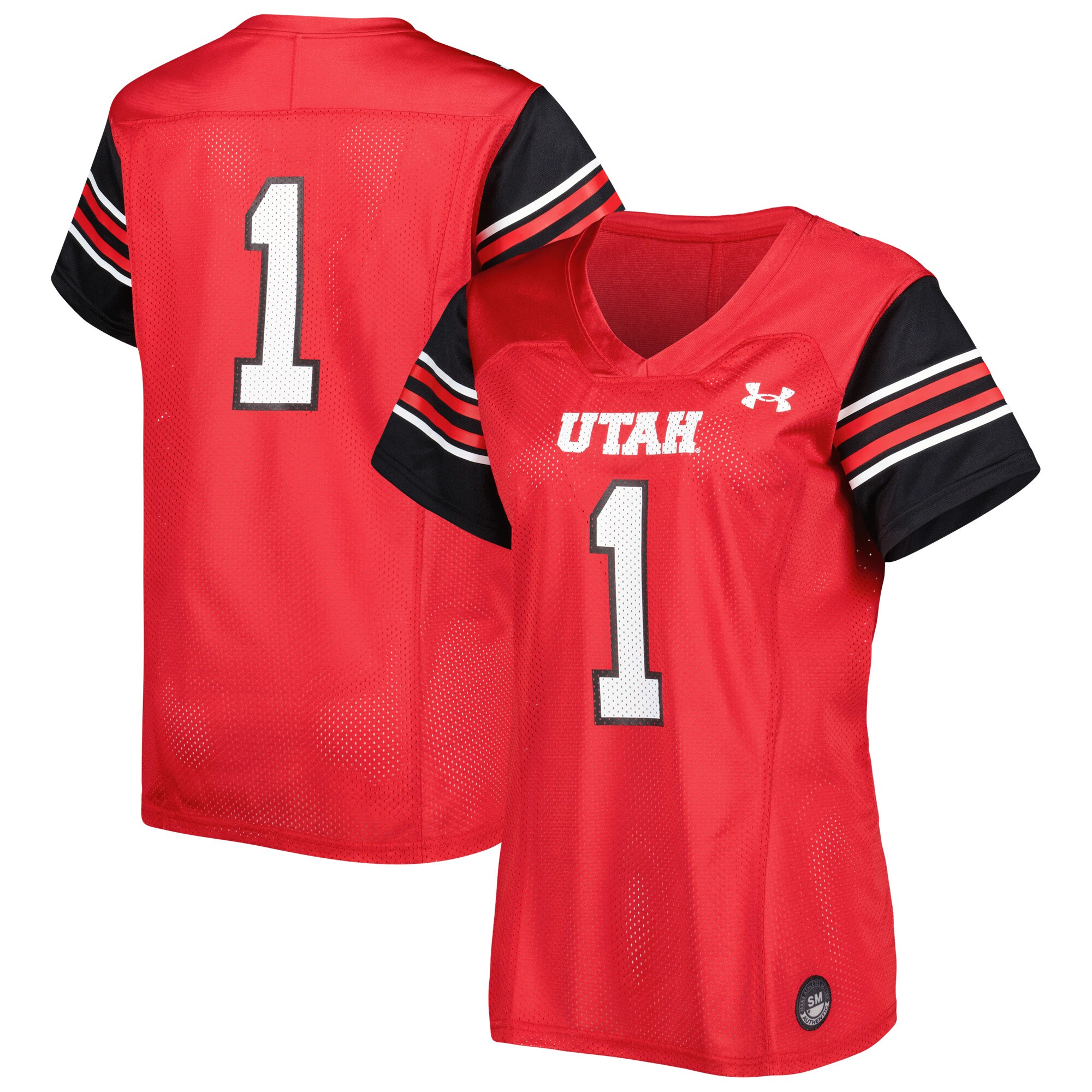 #1 Utah Utes Under Armour Women's Replica Football Jersey - Red