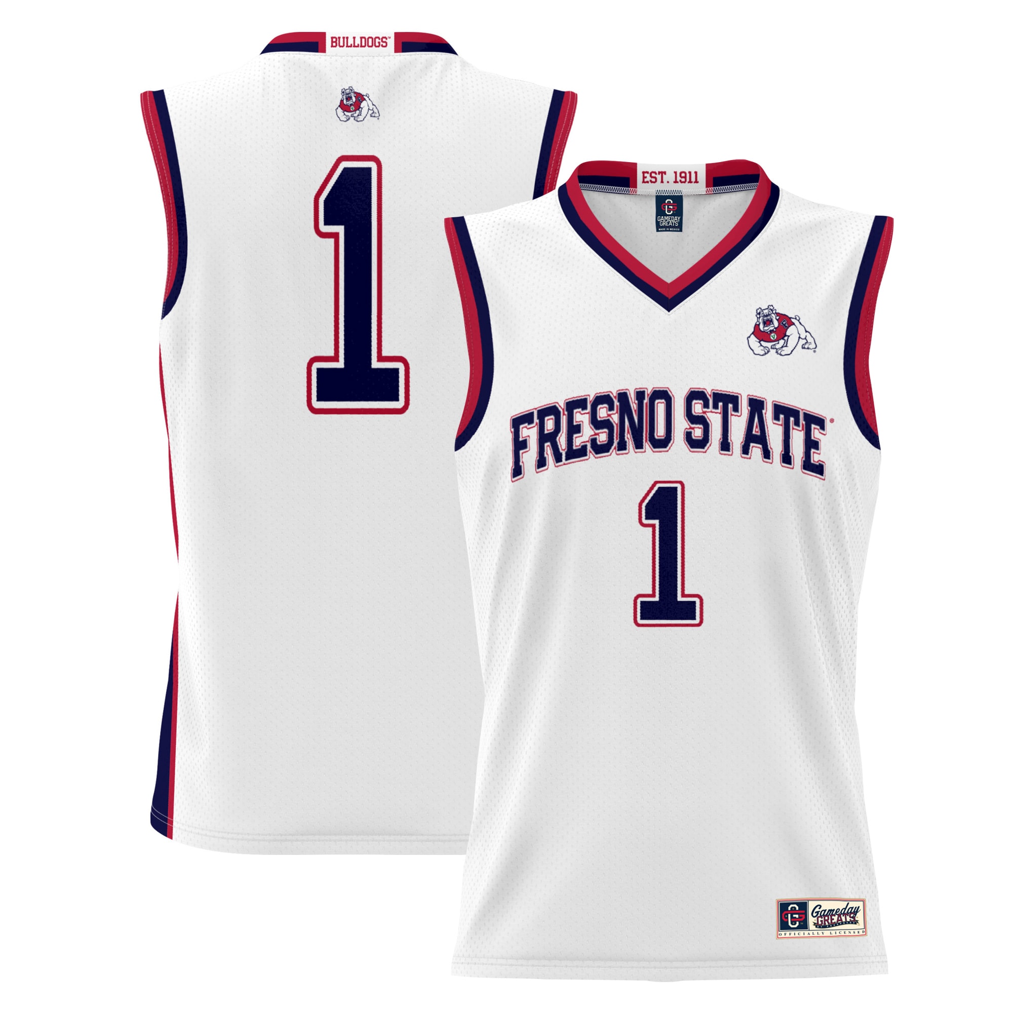 #1 Fresno State Bulldogs ProSphere Basketball Jersey - White
