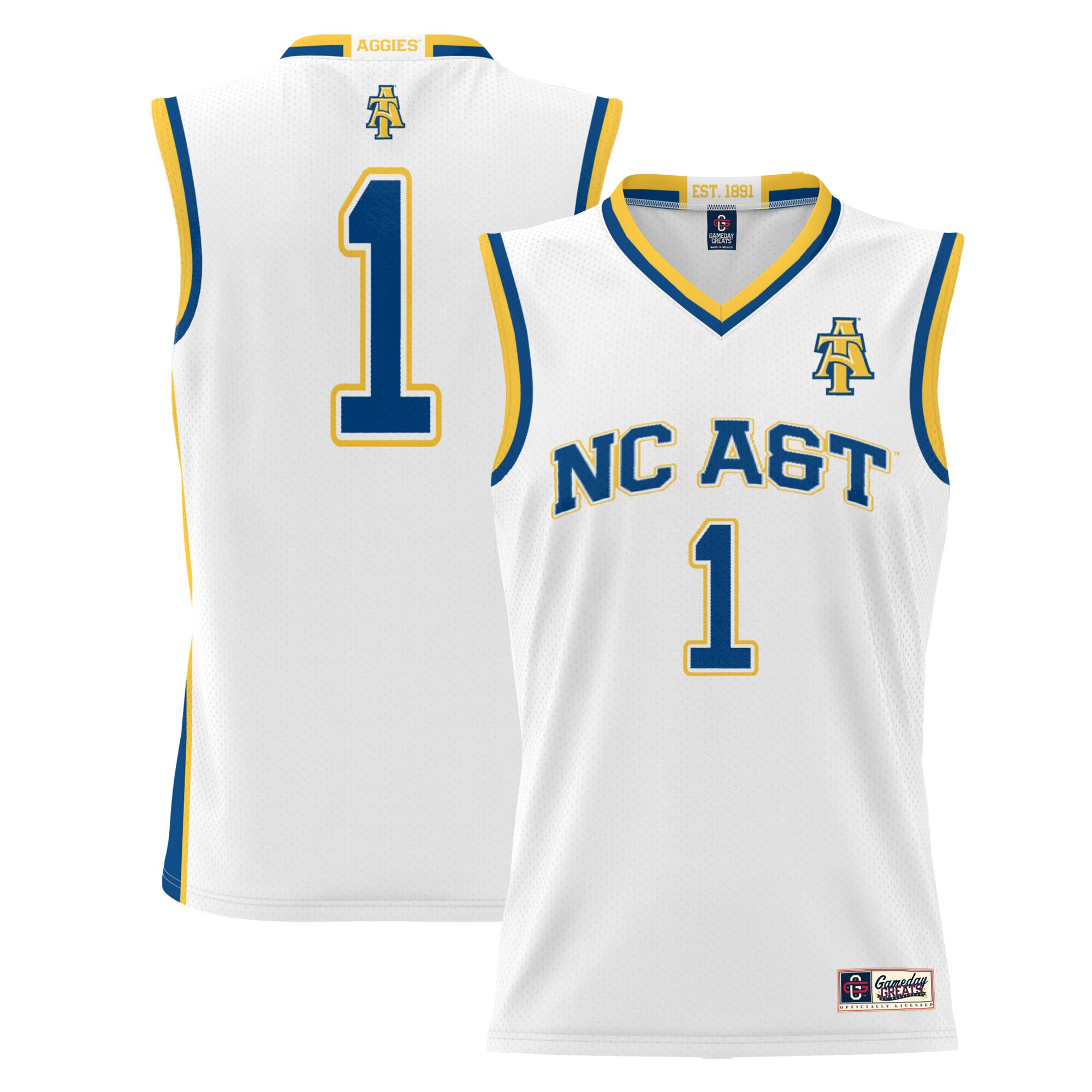 #1 North Carolina A&T Aggies ProSphere Youth Basketball Jersey - White