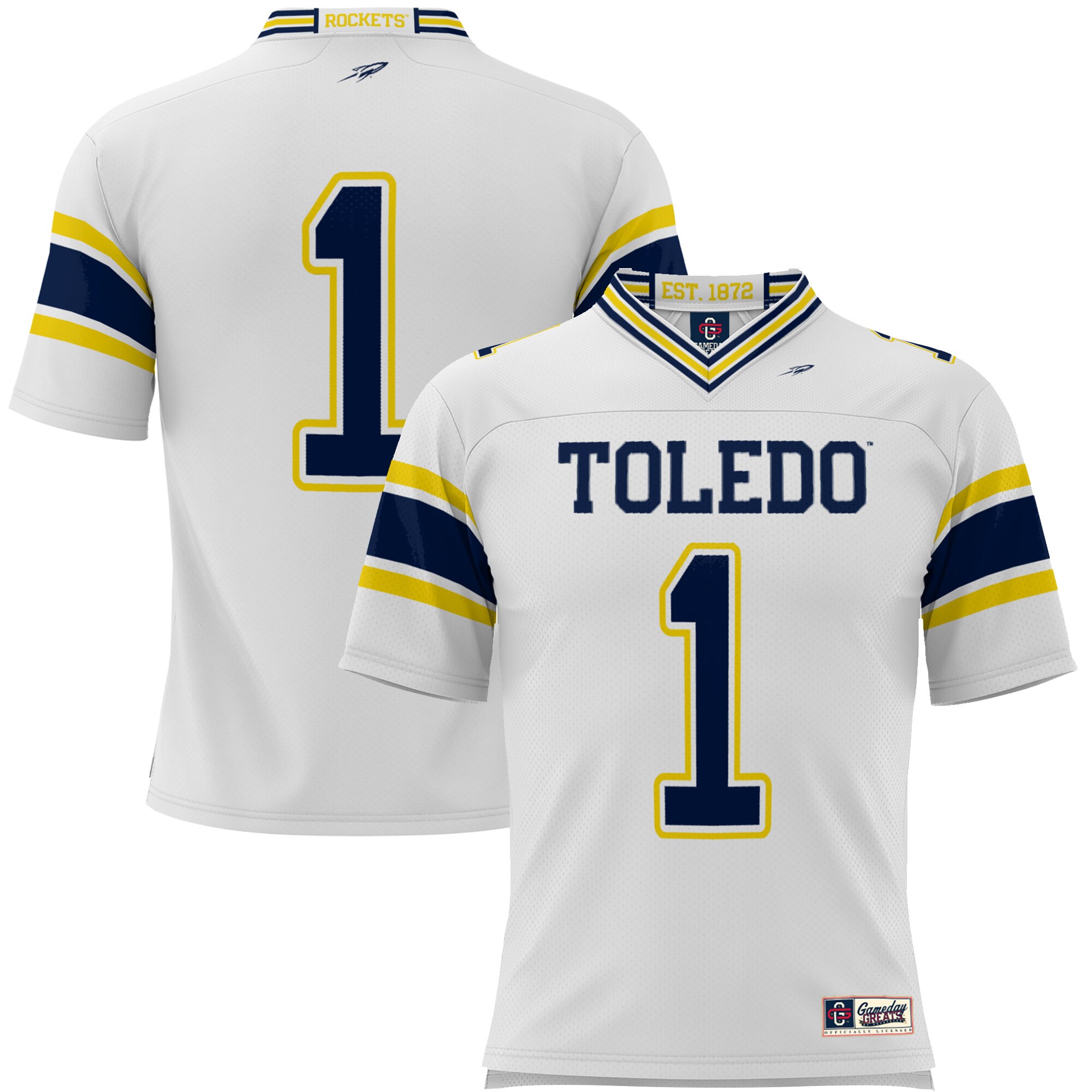 #1 Toledo Rockets ProSphere Youth Endzone Football Jersey - White