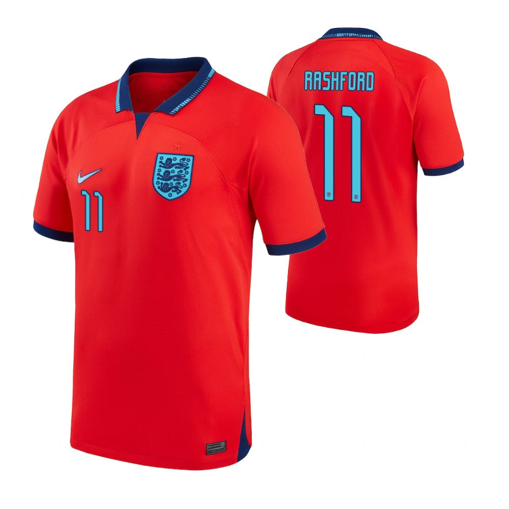 England Marcus Rashford Away Jersey 2022 World Cup Kit Fan Gear Nation