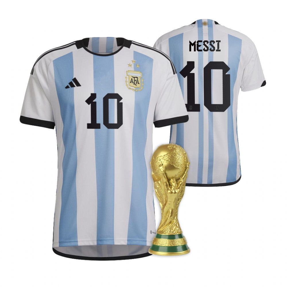 Argentina Messi Home Jersey 2022 World Cup Champions Kit Fan Gear Nation