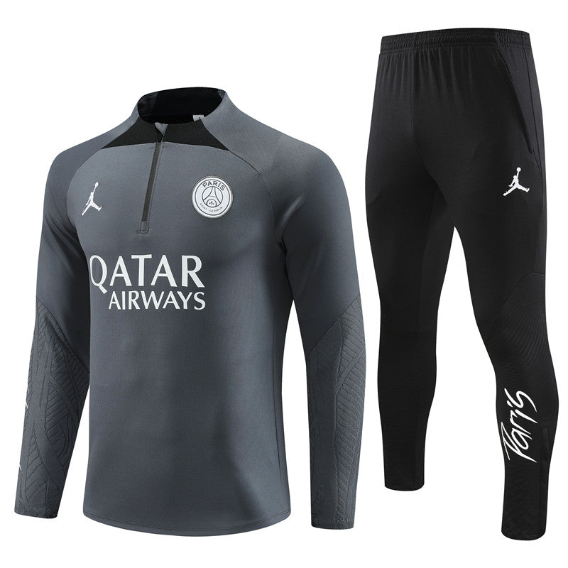 2023 PSG Tracksuit Dark Grey Fan Gear Nation