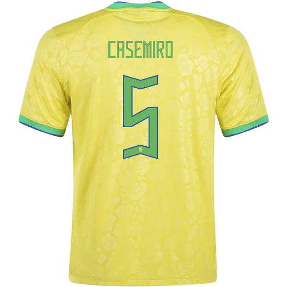 Brazil Casemiro Home Jersey 2022 World Cup Kit Fan Gear Nation