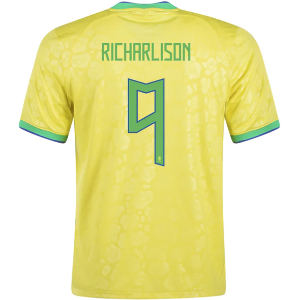Brazil Richarlison Home Jersey 2022 World Cup Kit Fan Gear Nation