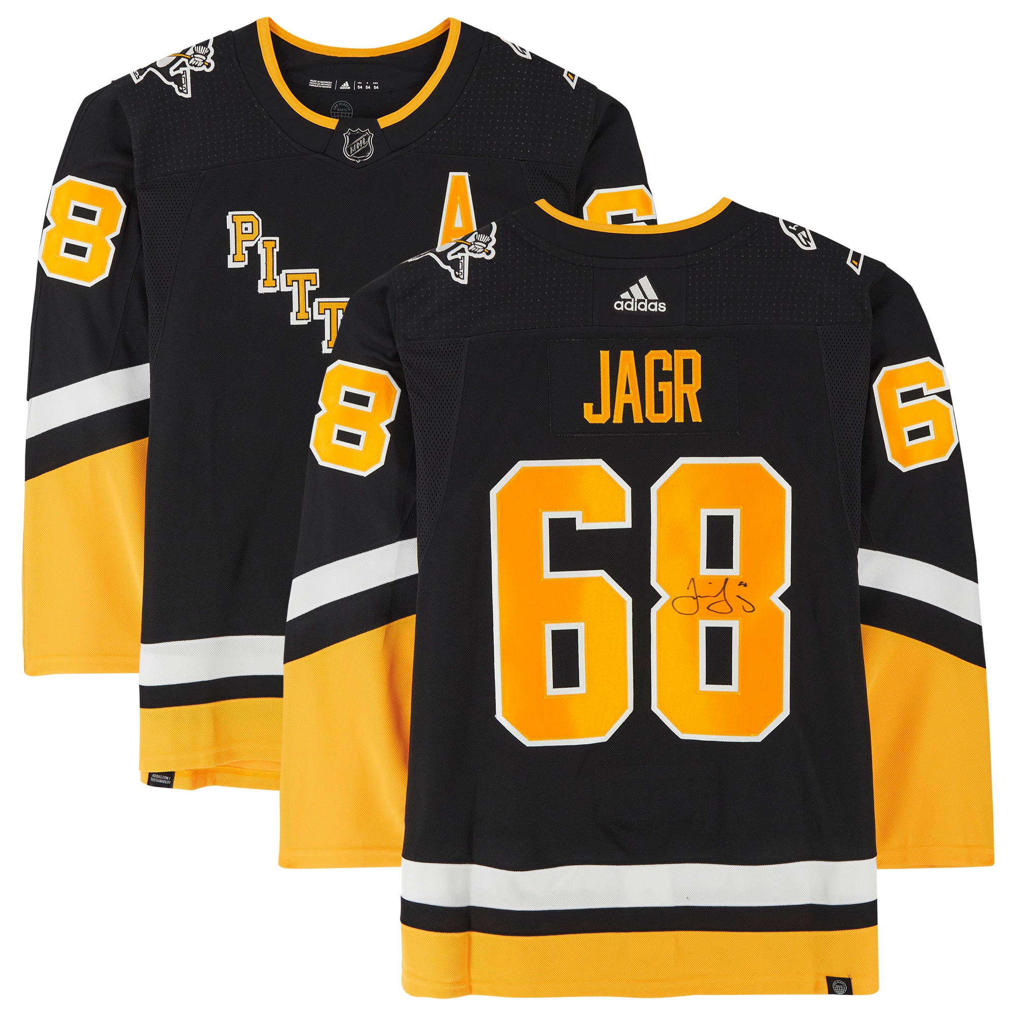 Jaromir Jagr Pittsburgh Penguins Fanatics Authentic Autographed adidas 2021 Alternate Authentic Jersey - Black