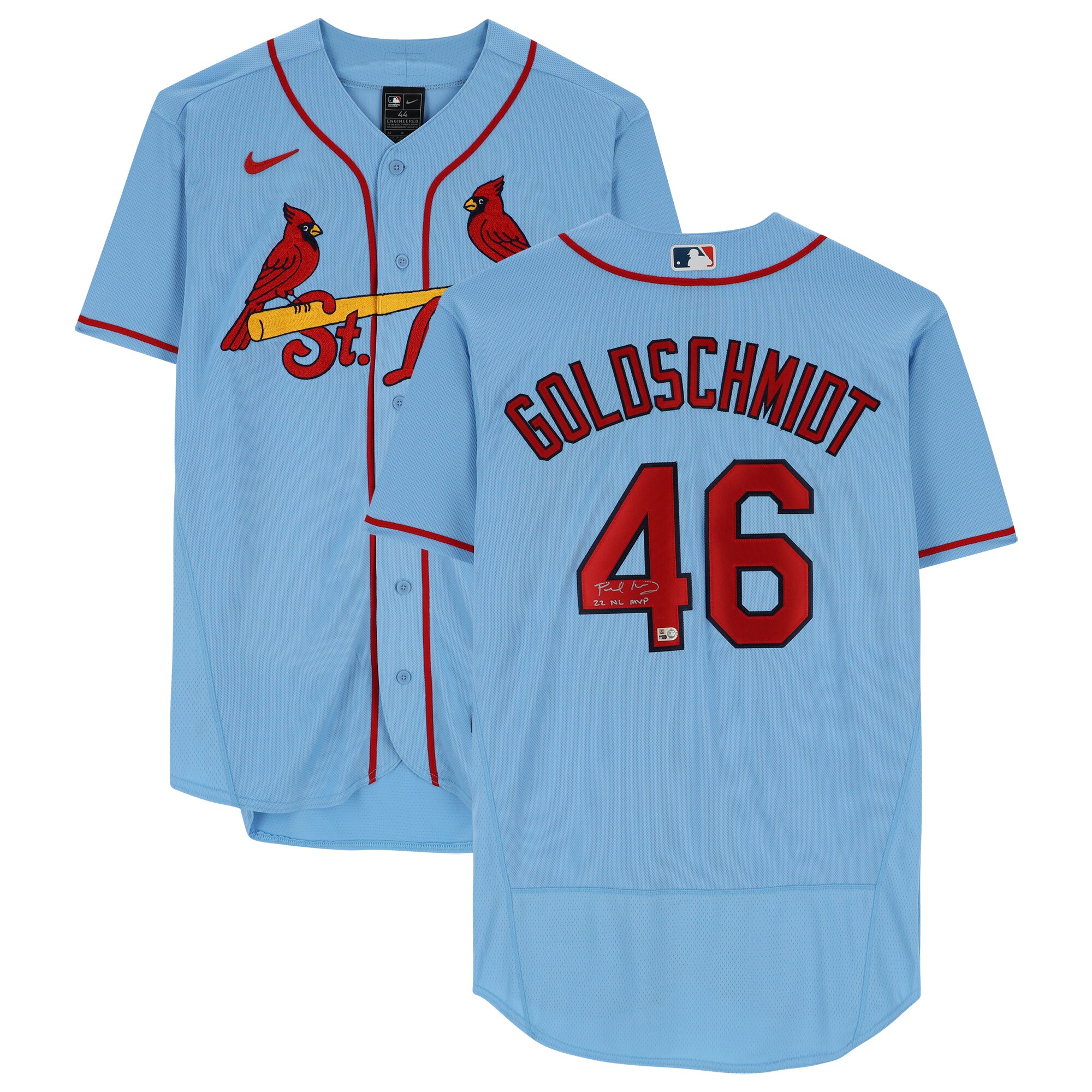 Paul Goldschmidt St. Louis Cardinals Autographed Fanatics Authentic Nike Light Blue Authentic Jersey with