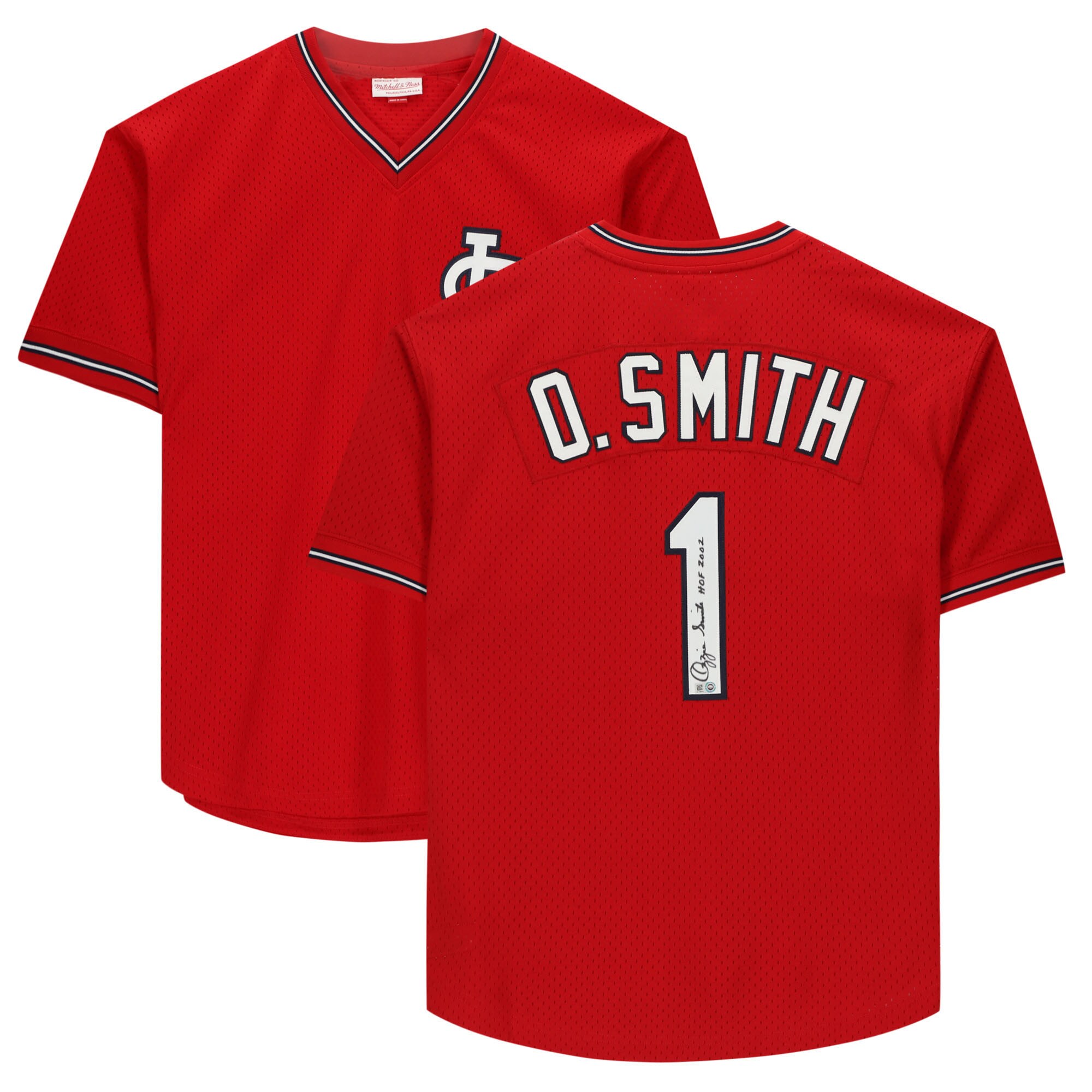 Ozzie Smith St. Louis Cardinals Fanatics Authentic Autographed Scarlett Mitchell & Ness Batting Practice Jersey with