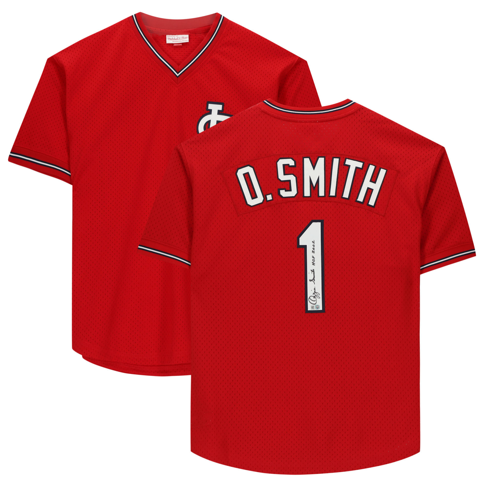Ozzie Smith St. Louis Cardinals Fanatics Authentic Autographed Scarlett Mitchell & Ness Batting Practice Jersey with