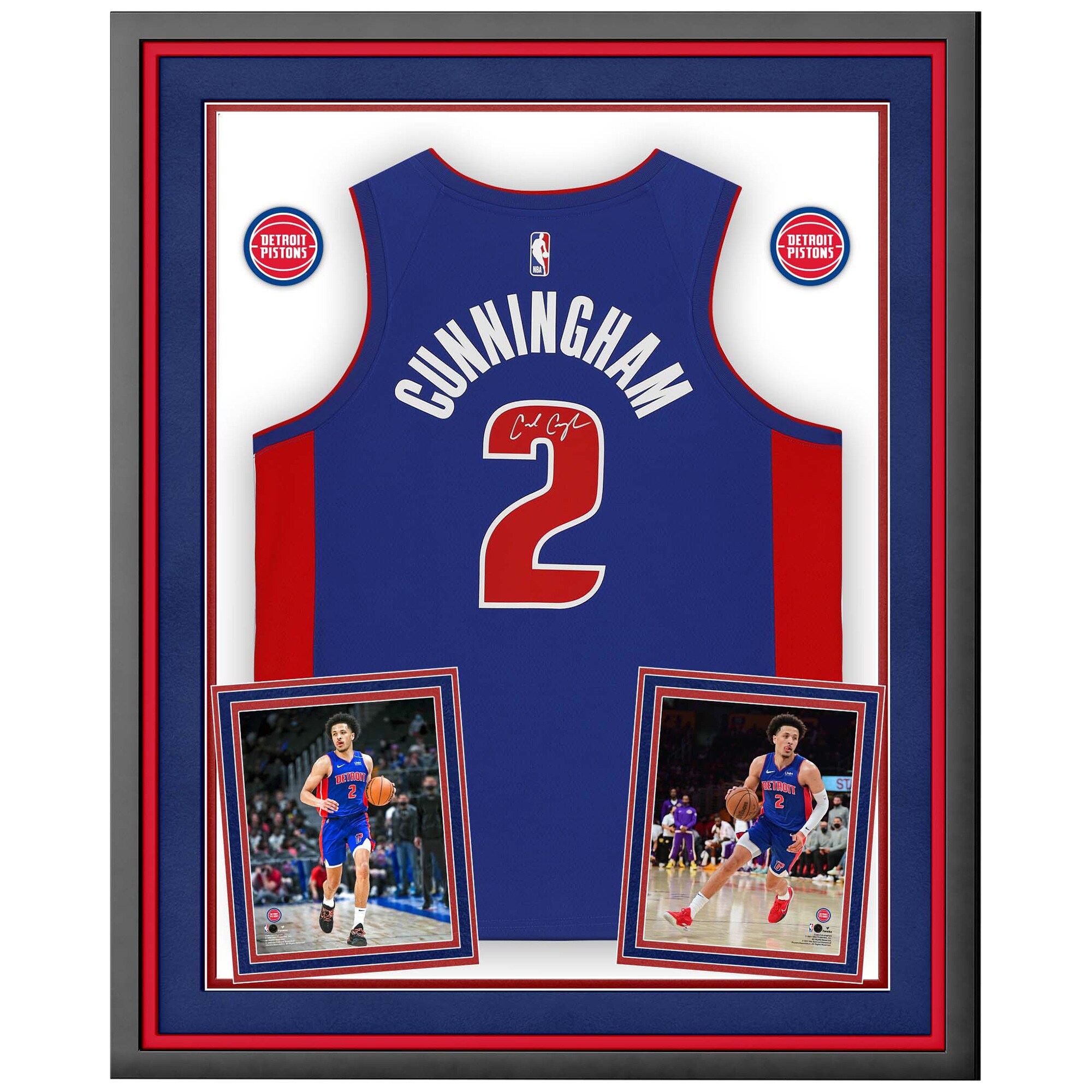 Cade Cunningham Detroit Pistons Fanatics Authentic Autographed Deluxe Framed Nike Blue Icon Swingman Jersey