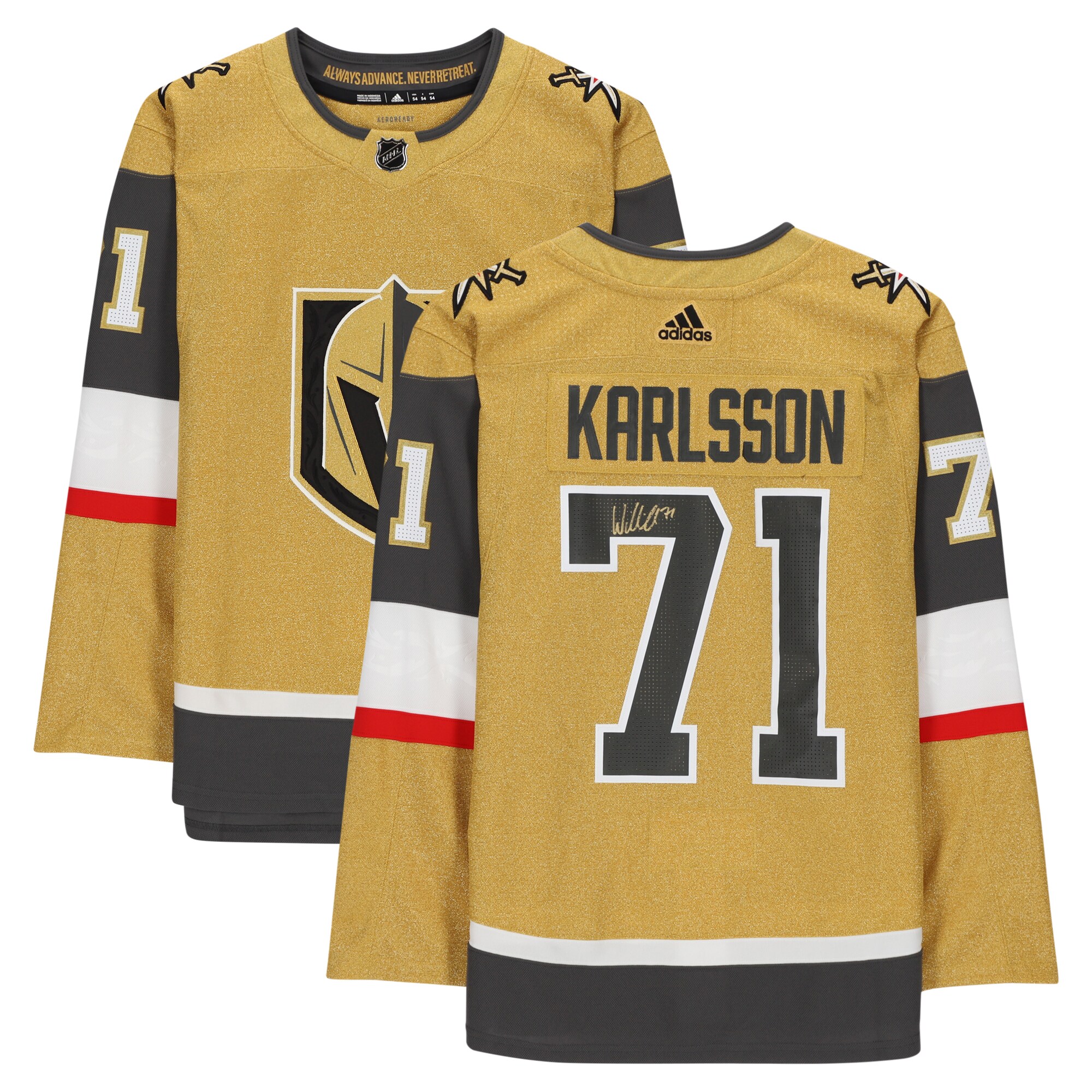 William Karlsson Vegas Golden Knights Fanatics Authentic Autographed Gold Alternate Adidas Authentic Jersey
