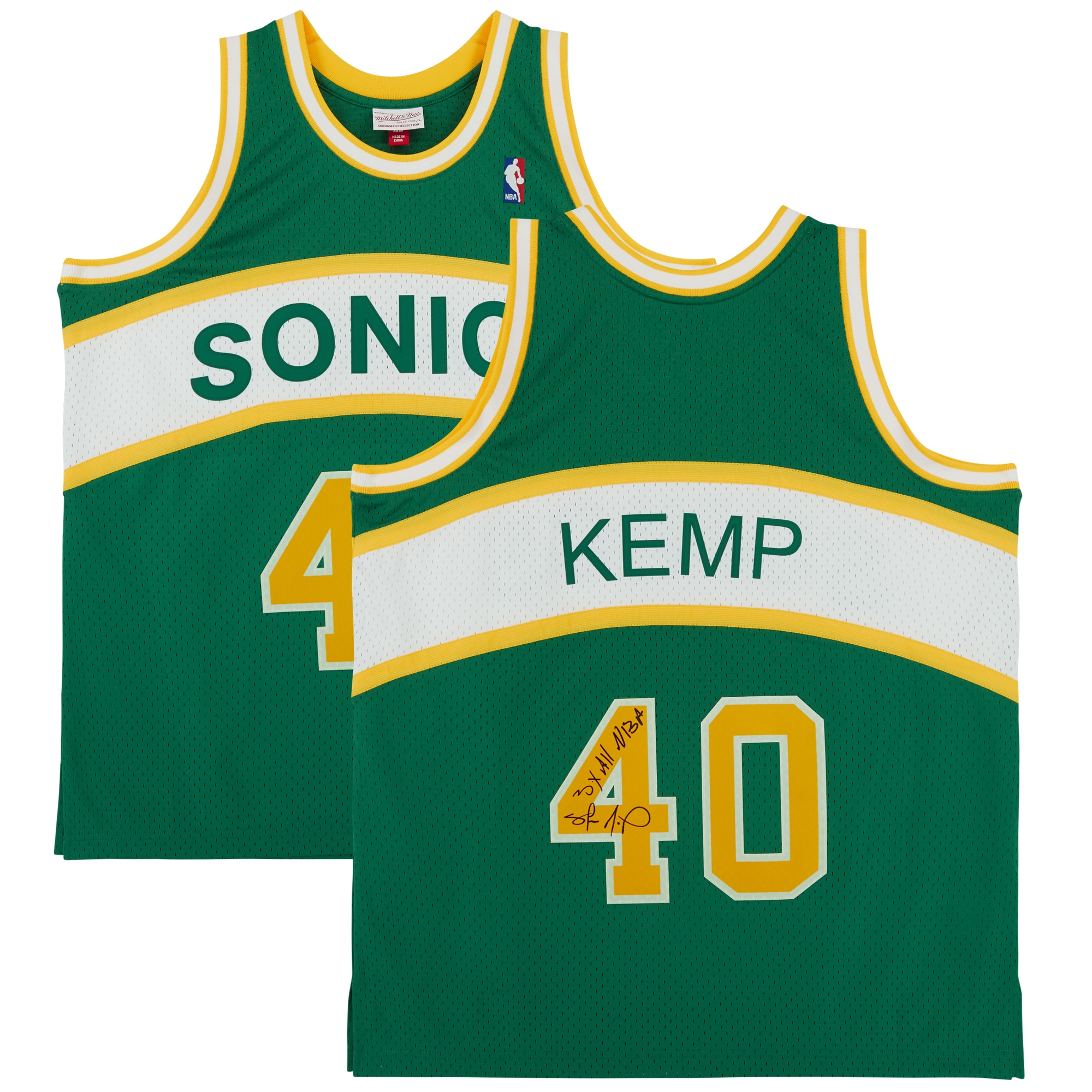 Shawn Kemp Seattle SuperSonics Autographed Fanatics Authentic Green Mitchell & Ness 1994-1995 Swingman Jersey with