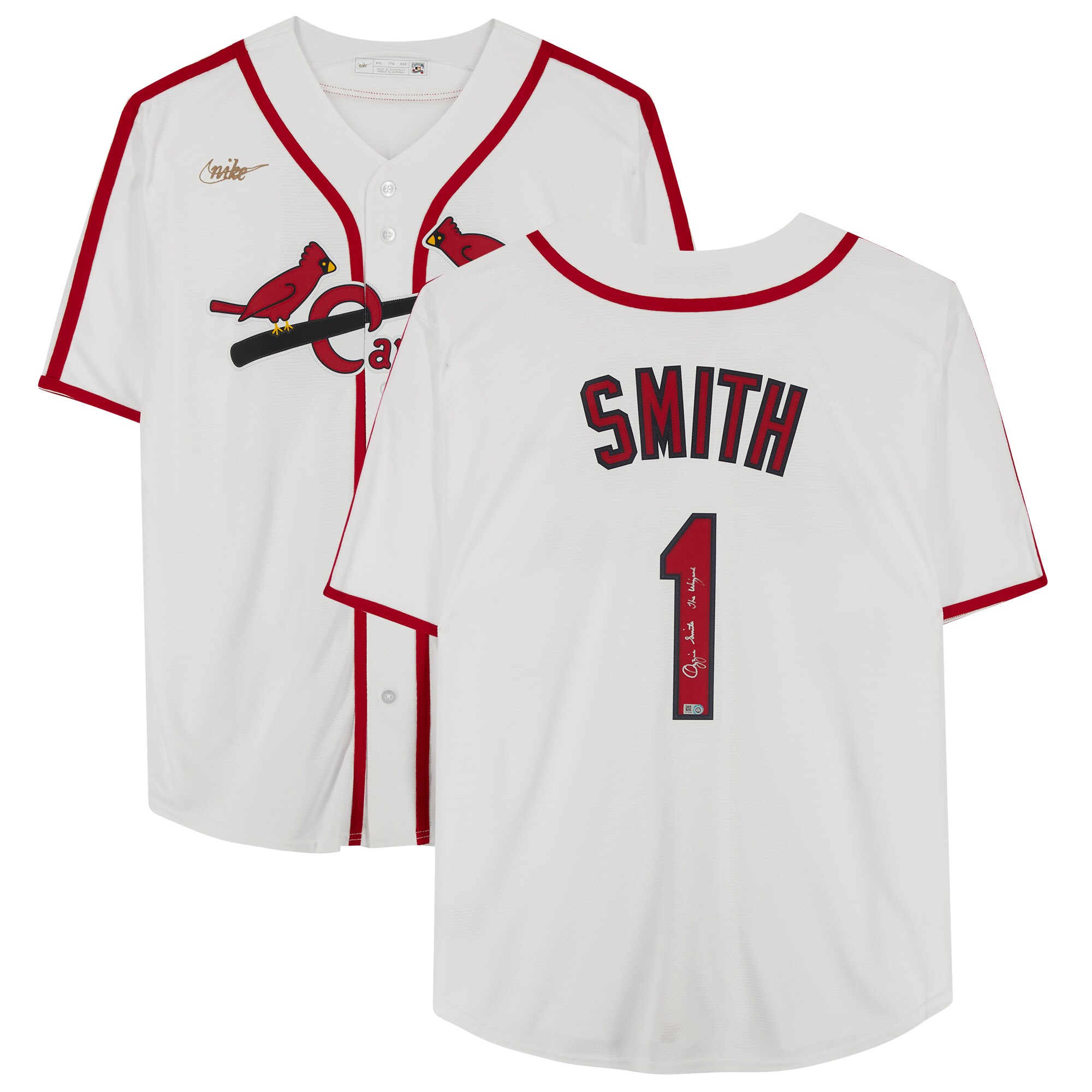 Ozzie Smith St. Louis Cardinals Fanatics Authentic Autographed White Nike Cooperstown Collection Replica Jersey with
