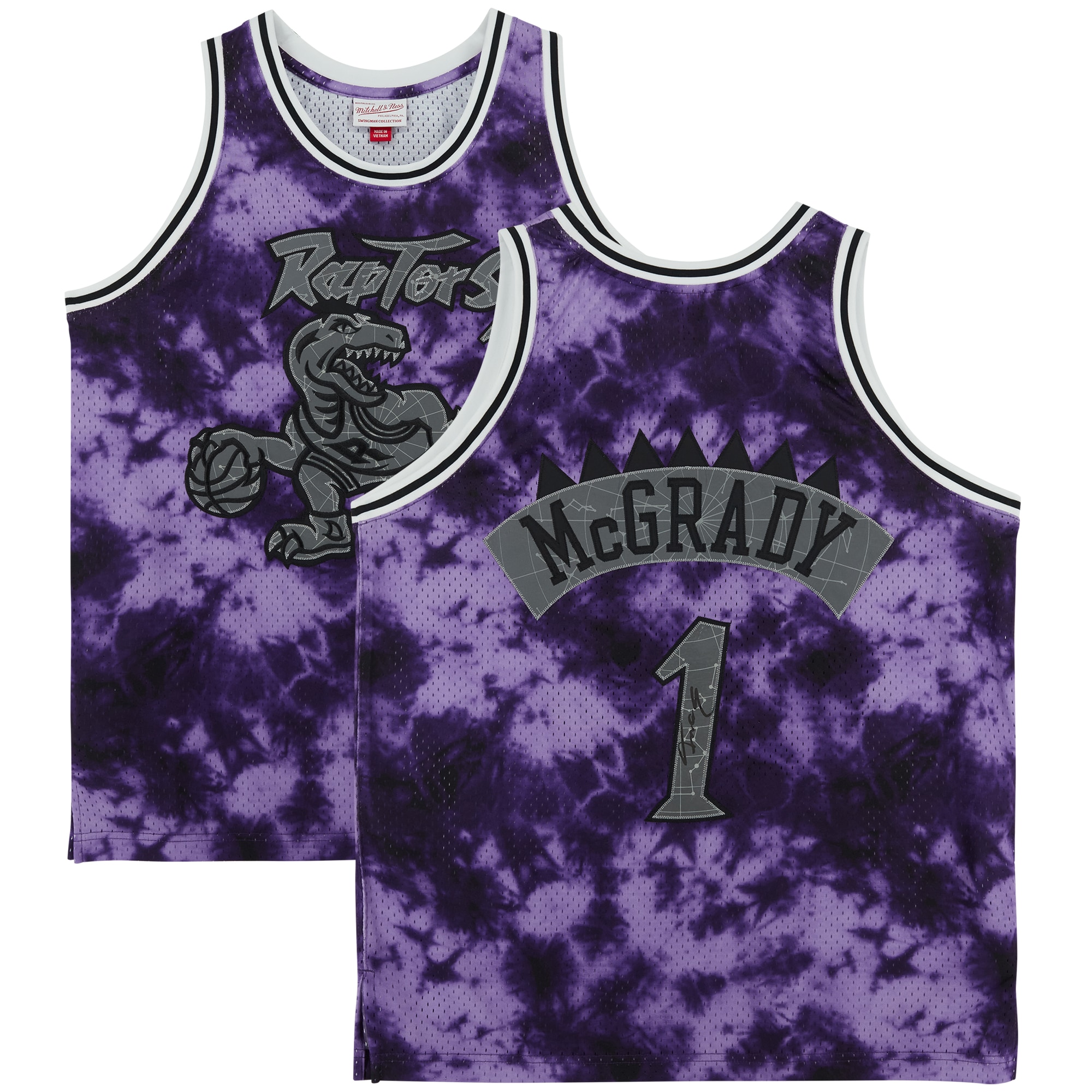 Tracy McGrady Toronto Raptors Fanatics Authentic Autographed Purple Galaxy Mitchell & Ness 1998-1999 Swingman Jersey