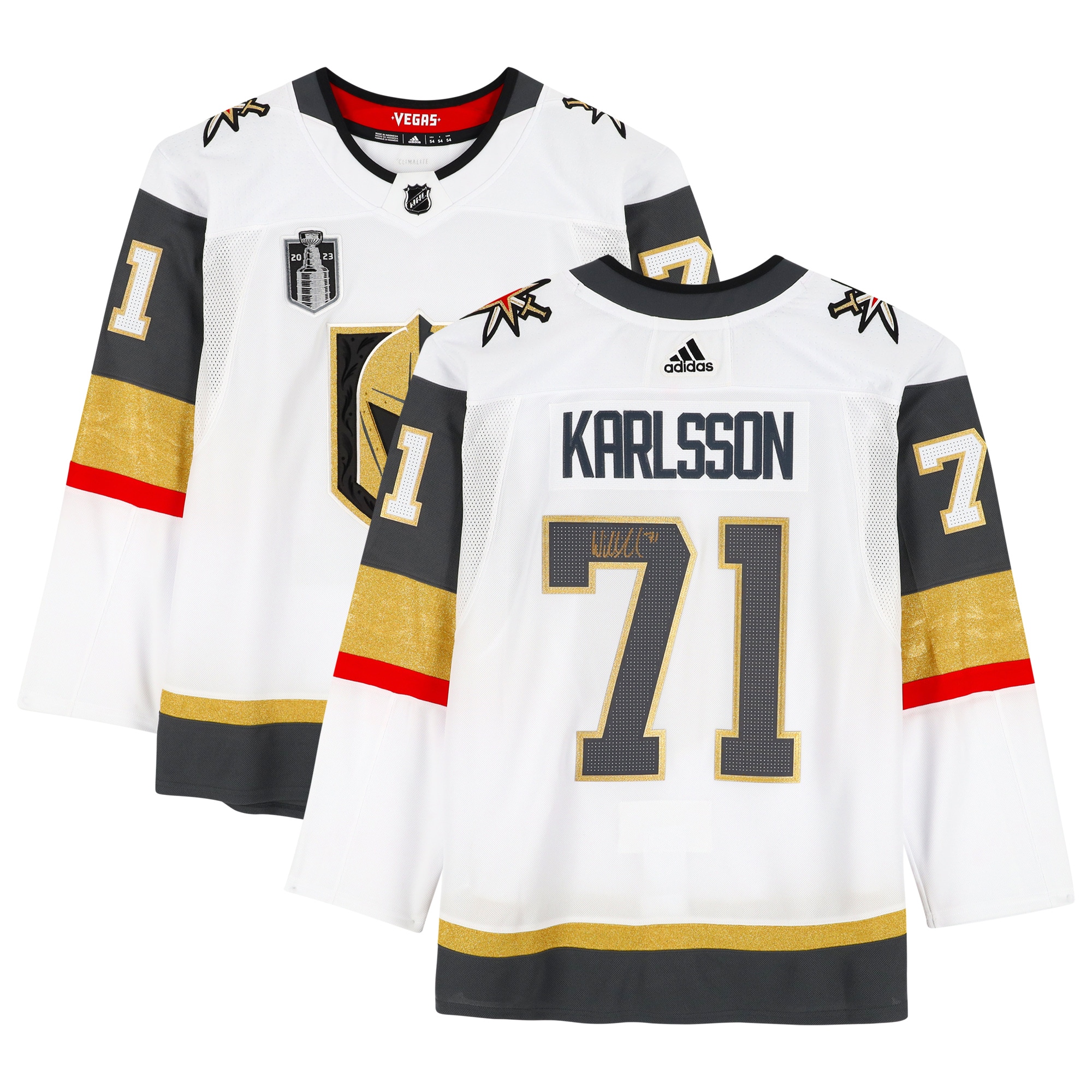 William Karlsson Vegas Golden Knights Autographed Fanatics Authentic White Adidas Authentic Jersey with 2023 Stanley Cup Final Patch