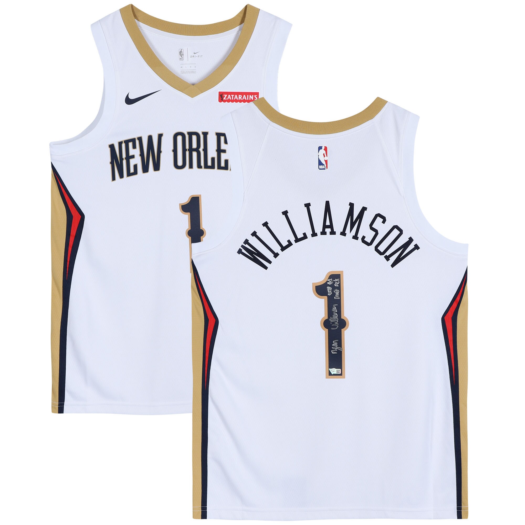 Zion Williamson New Orleans Pelicans Fanatics Authentic Autographed White Nike Swingman Jersey with