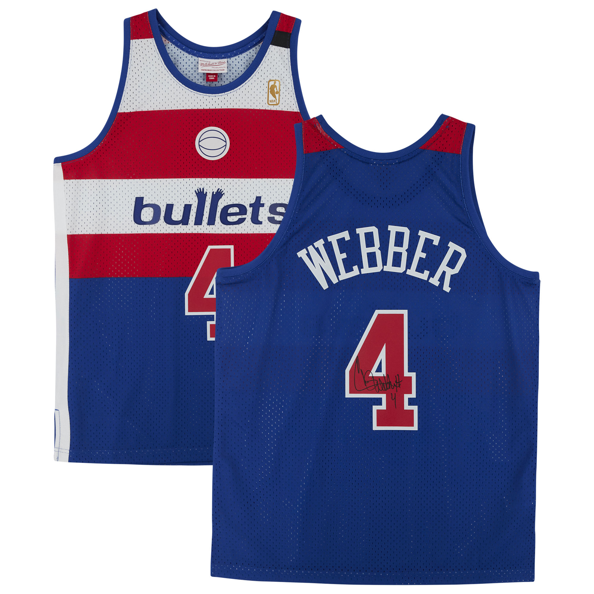 Chris Webber Washington Bullets Fanatics Authentic Autographed Mitchell & Ness 1996-97 Replica Jersey - Blue
