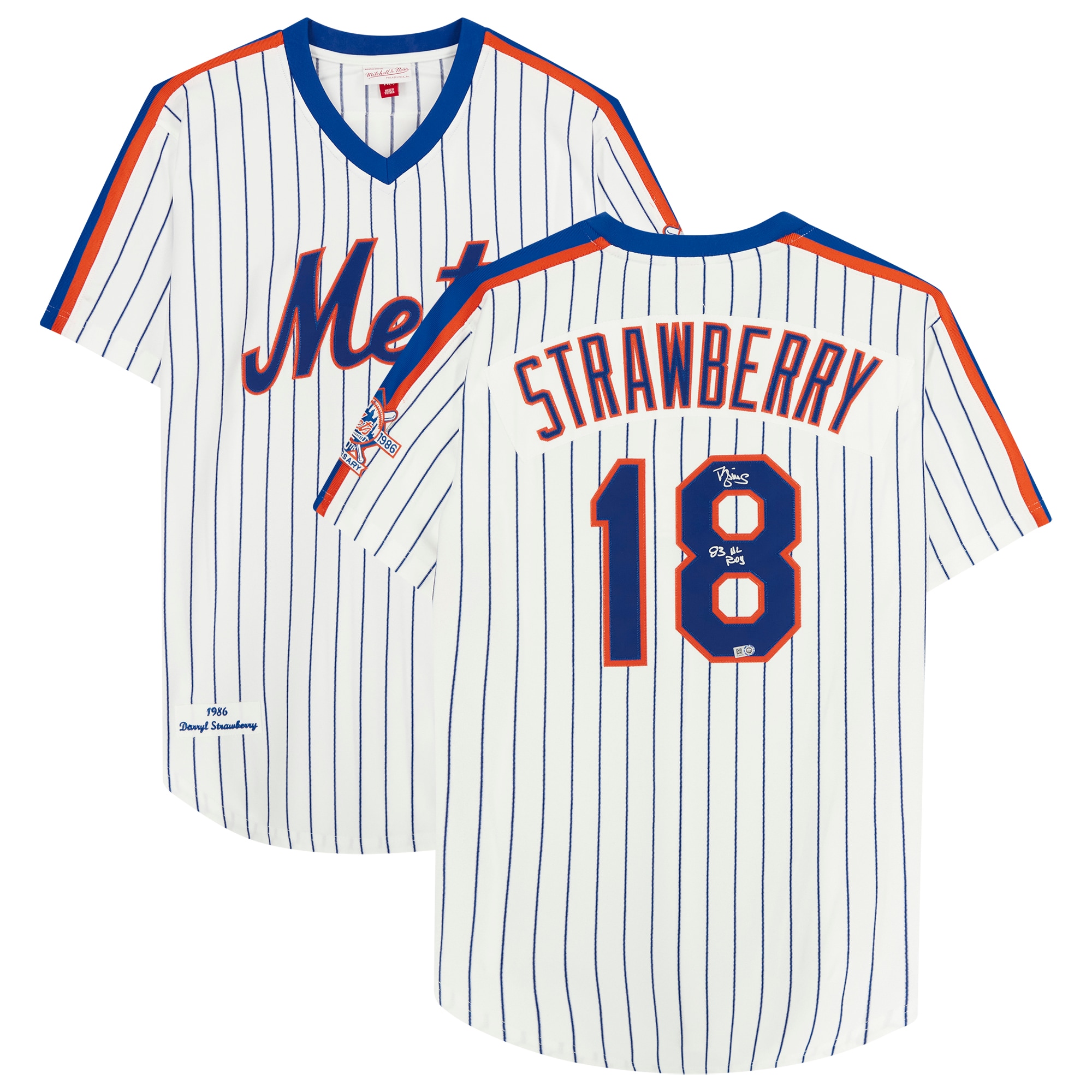Darryl Strawberry New York Mets Fanatics Authentic Autographed Mitchell & Ness Authentic Cooperstown Collection Jersey with 25th Anniversary Patch and
