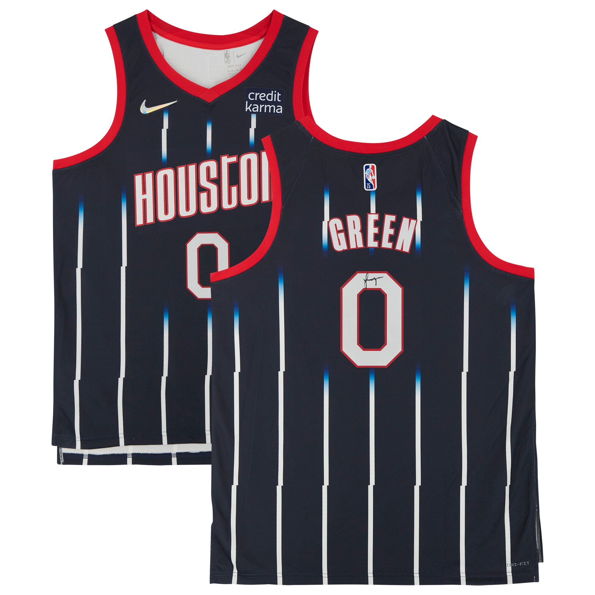 Jalen Green Houston Rockets Fanatics Authentic Autographed Nike 2021-22 Mixtape Swingman Jersey - Navy
