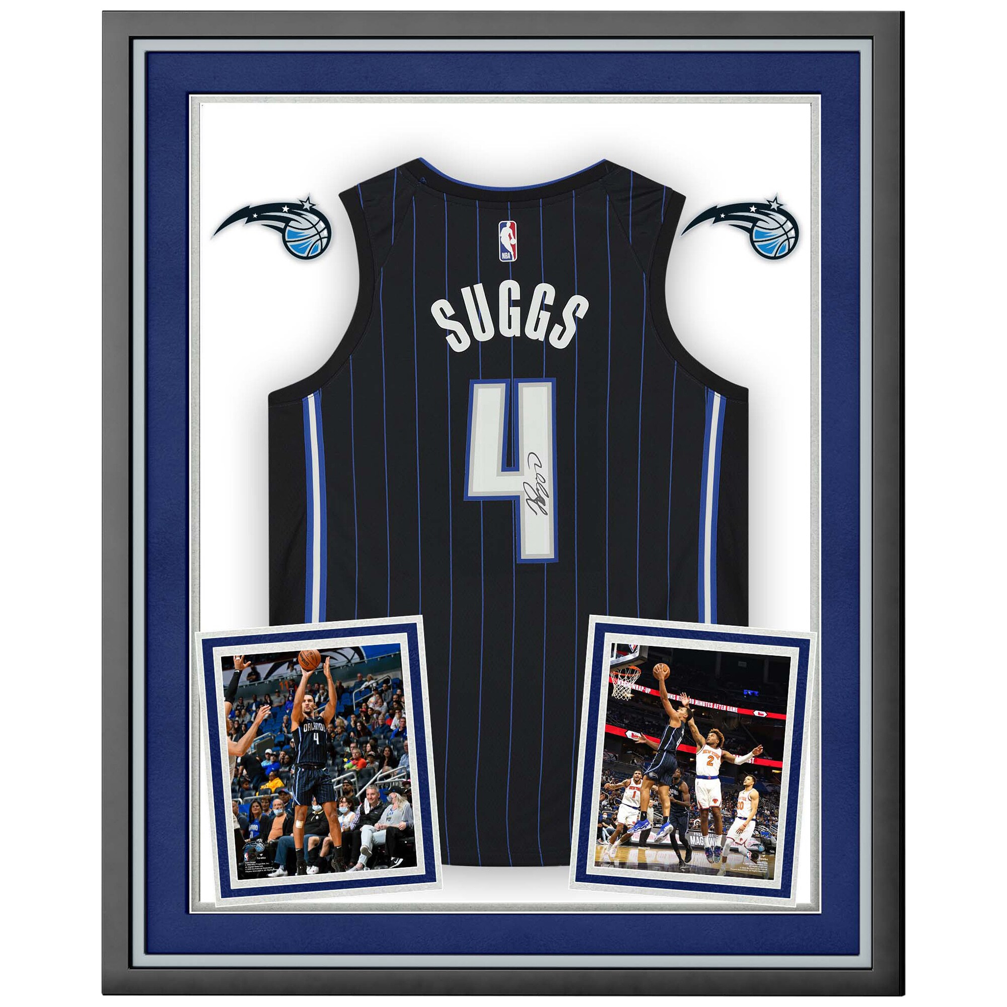 Jalen Suggs Orlando Magic Fanatics Authentic Autographed Deluxe Framed Nike Black Icons Swingman Jersey