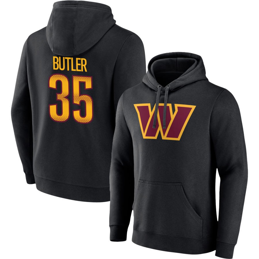 Percy Butler Washington Commanders Fanatics Branded Team Authentic Name & Number Pullover Hoodie - Black