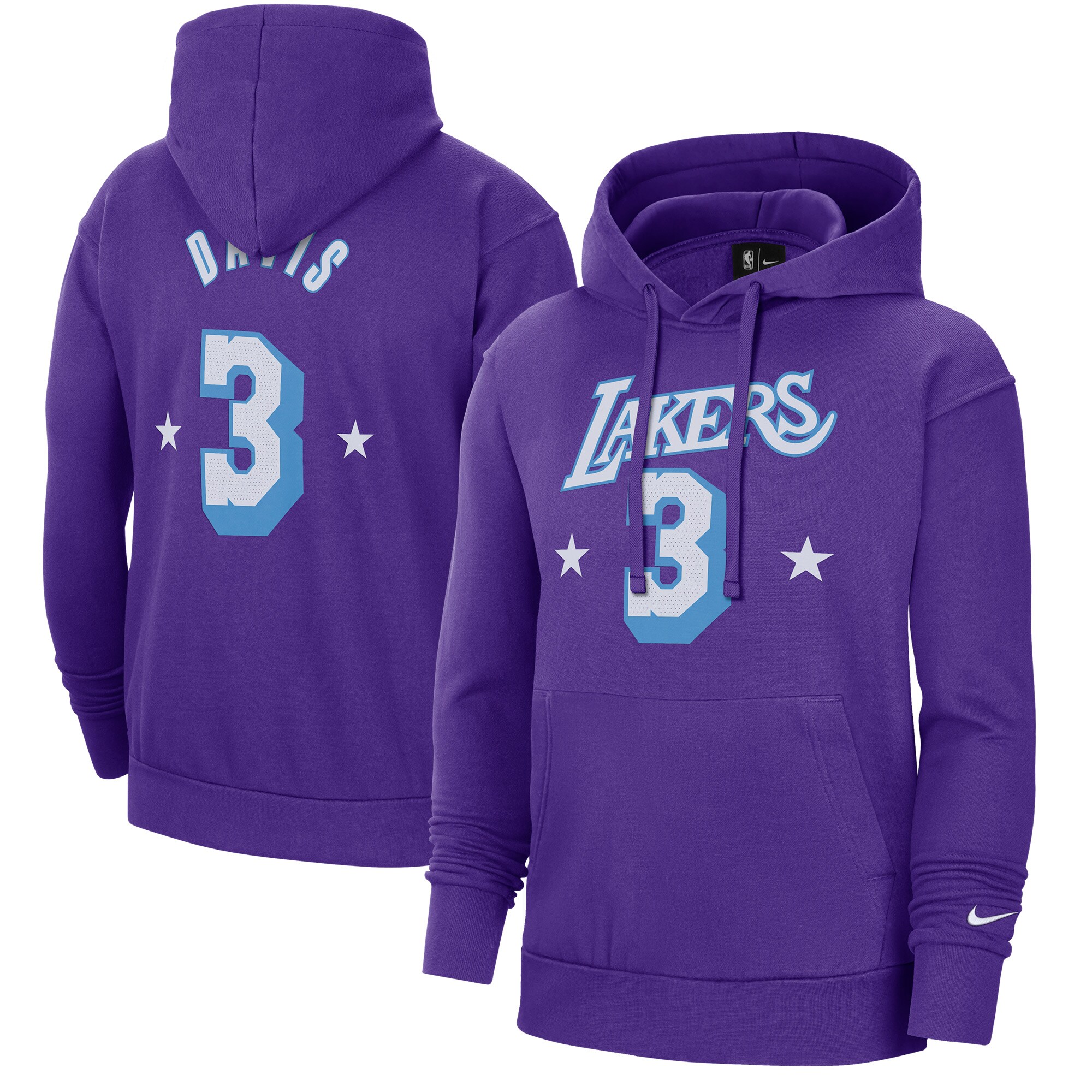 Anthony Davis Los Angeles Lakers Nike 2021/22 City Edition Name & Number Pullover Hoodie - Purple