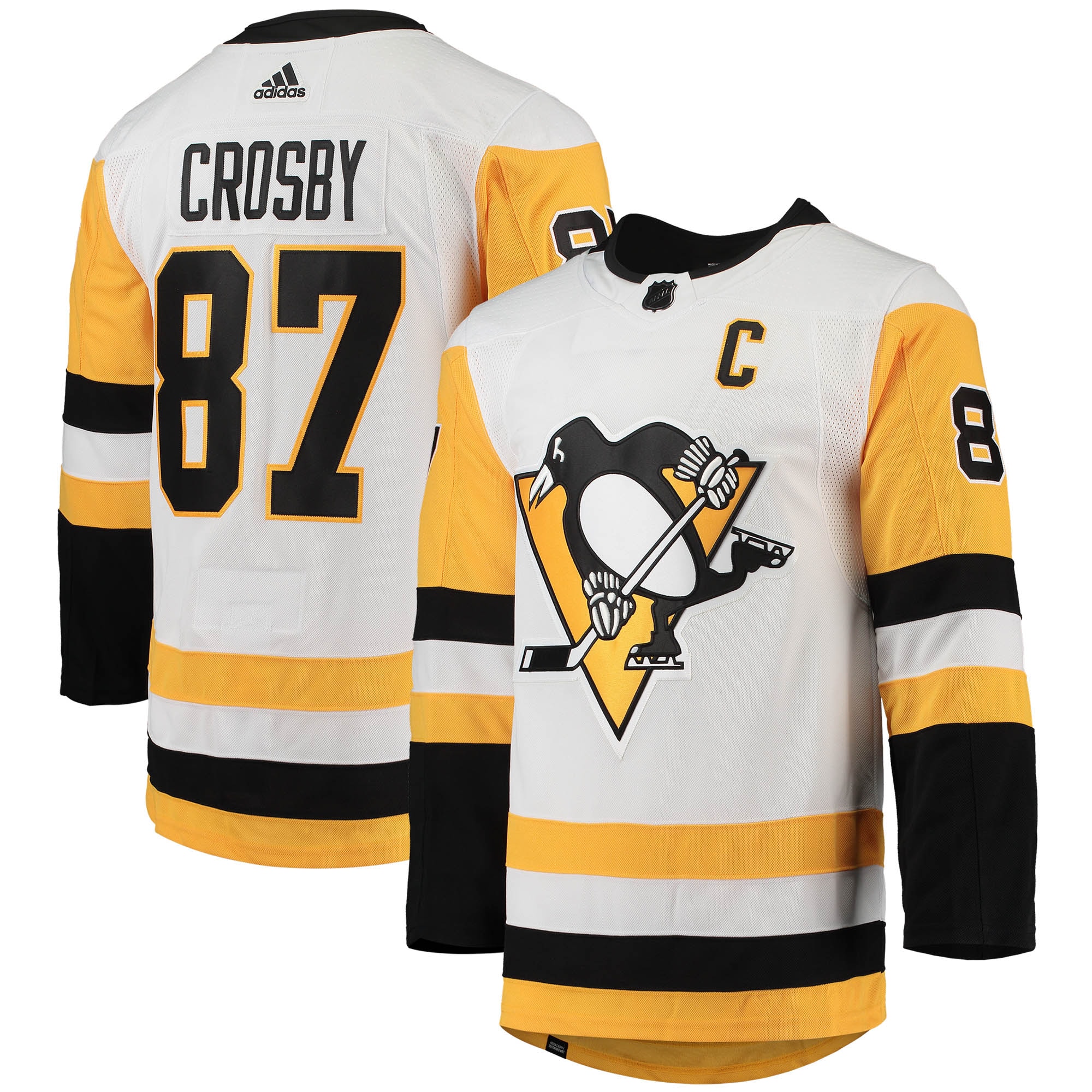 Men's Sidney Crosby Pittsburgh Penguins adidas Away Primegreen Authentic Pro Player Jersey - White