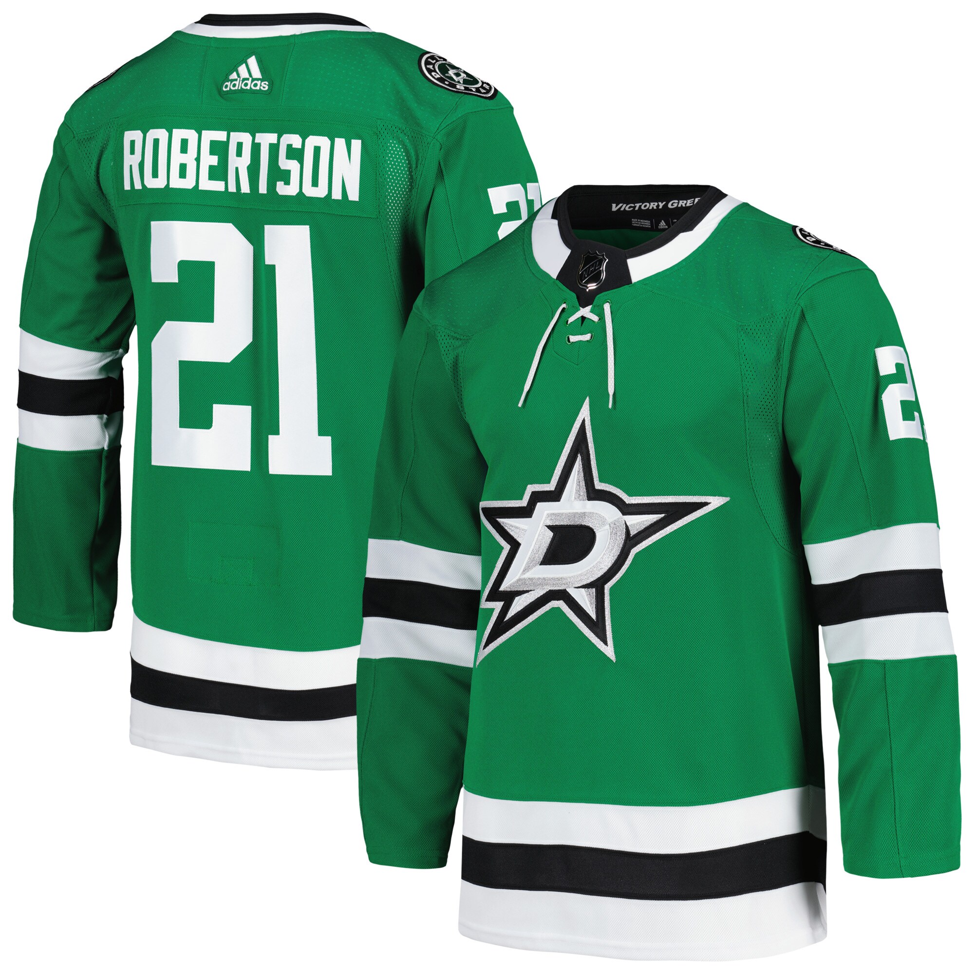 Men's Jason Robertson Dallas Stars adidas Home Primegreen Authentic Pro Player Jersey - Kelly Green
