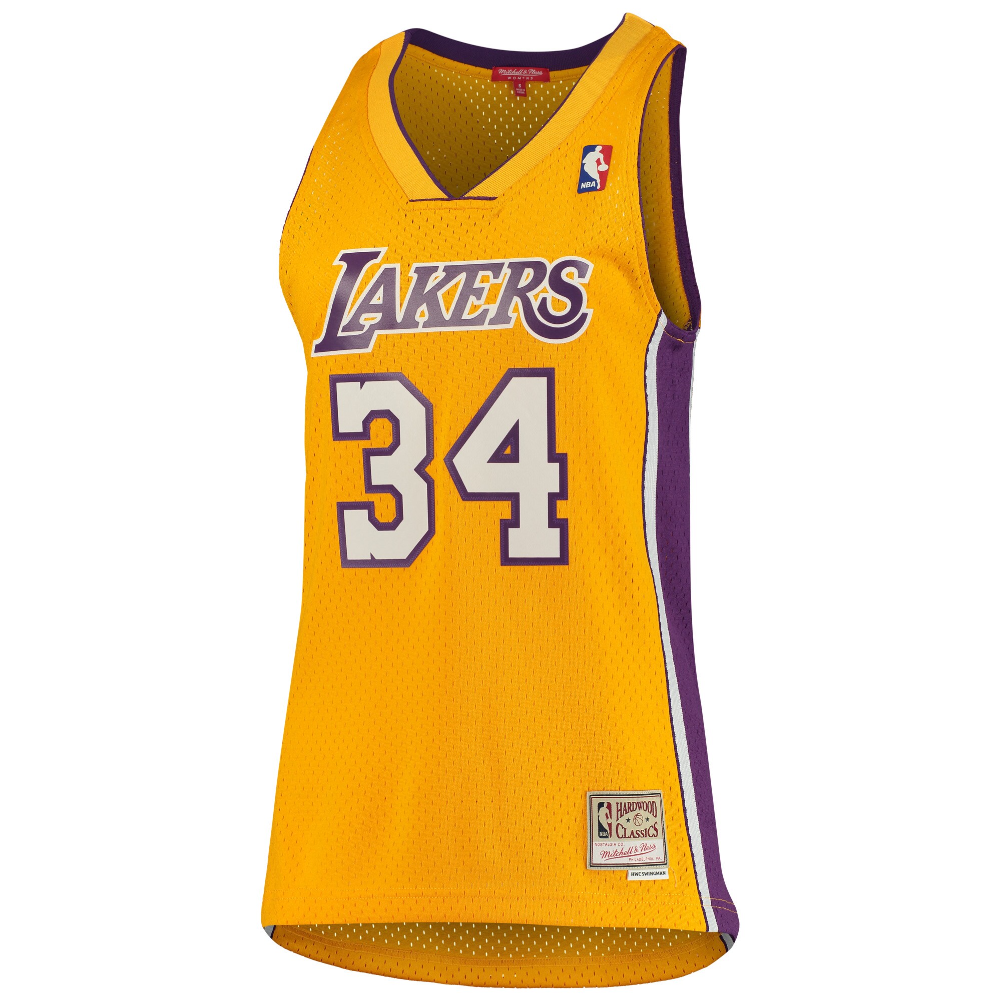 Shaquille O'Neal Los Angeles Lakers Mitchell & Ness Women's 1999-00 Hardwood Classics Swingman Jersey - Gold