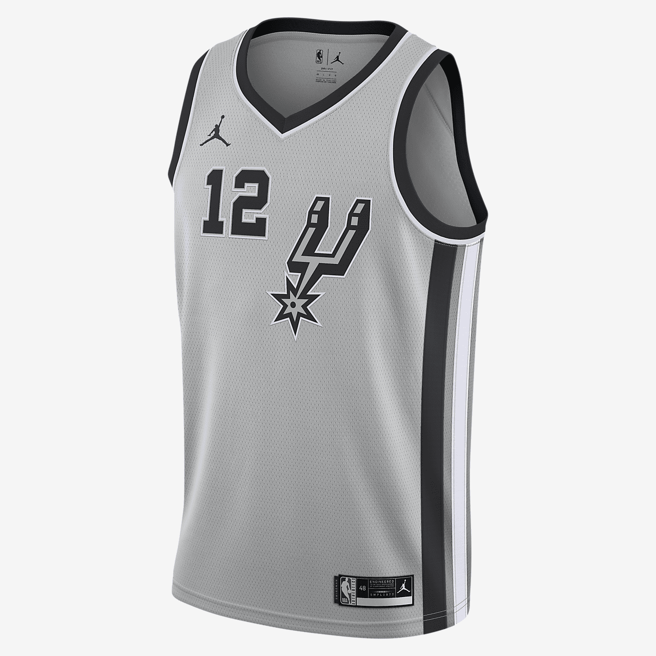 LaMarcus Aldridge Spurs Statement Edition 2020 Jordan NBA Swingman Jersey - Flat Silver/Black/White