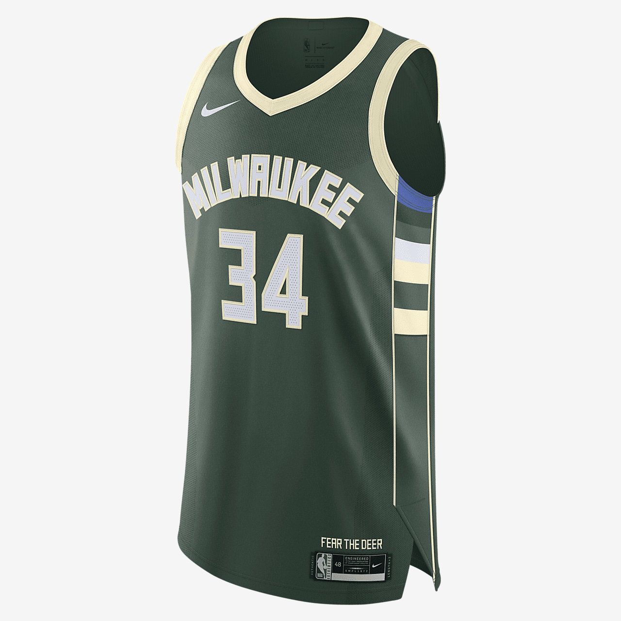 Giannis Antetokounmpo Bucks Icon Edition 2020 Men's Nike NBA Authentic Jersey - Fir