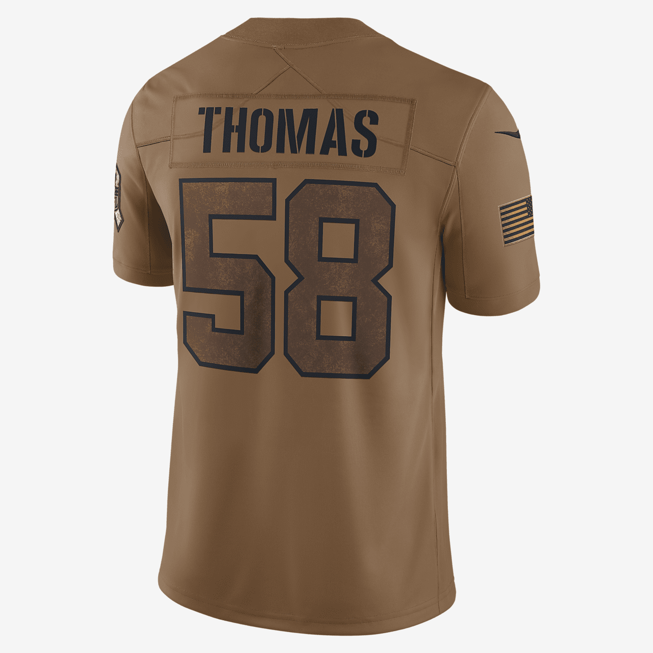 Derrick Thomas Kansas City Chiefs Salute to Service Men's Nike Dri-FIT NFL Limited Jersey - Brown