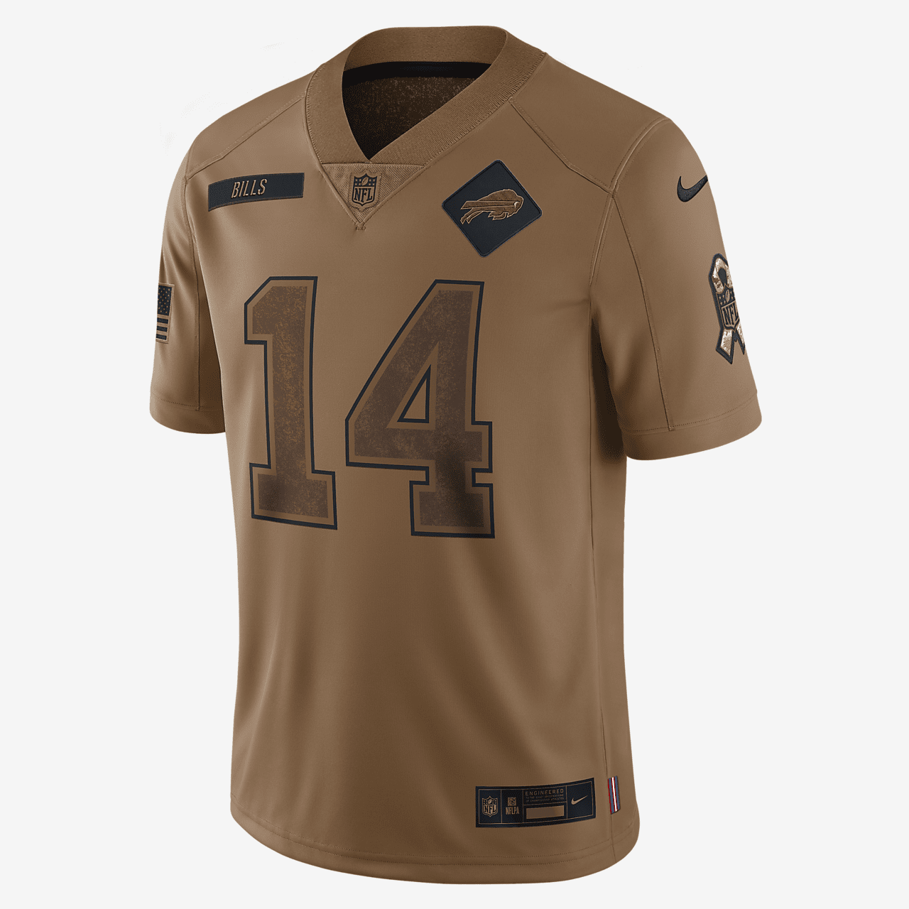 Stefon Diggs Buffalo Bills Salute to Service Men's Nike Dri-FIT NFL Limited Jersey - Brown