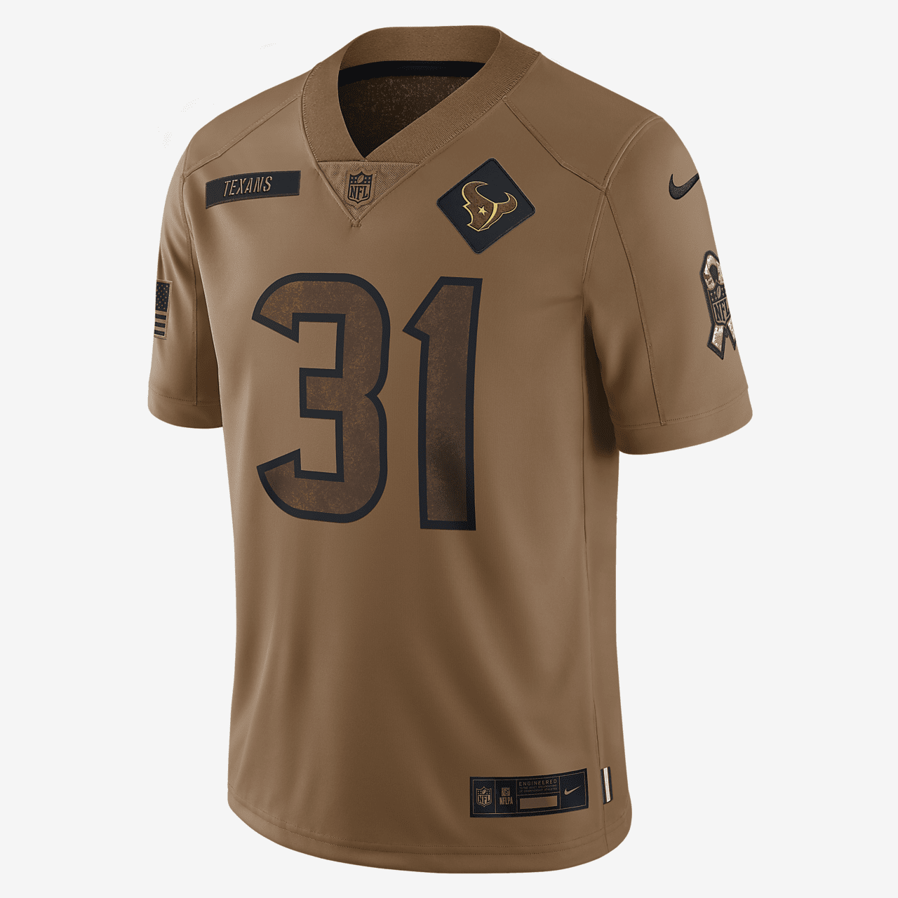 Dameon Pierce Houston Texans Salute to Service Men's Nike Dri-FIT NFL Limited Jersey - Brown