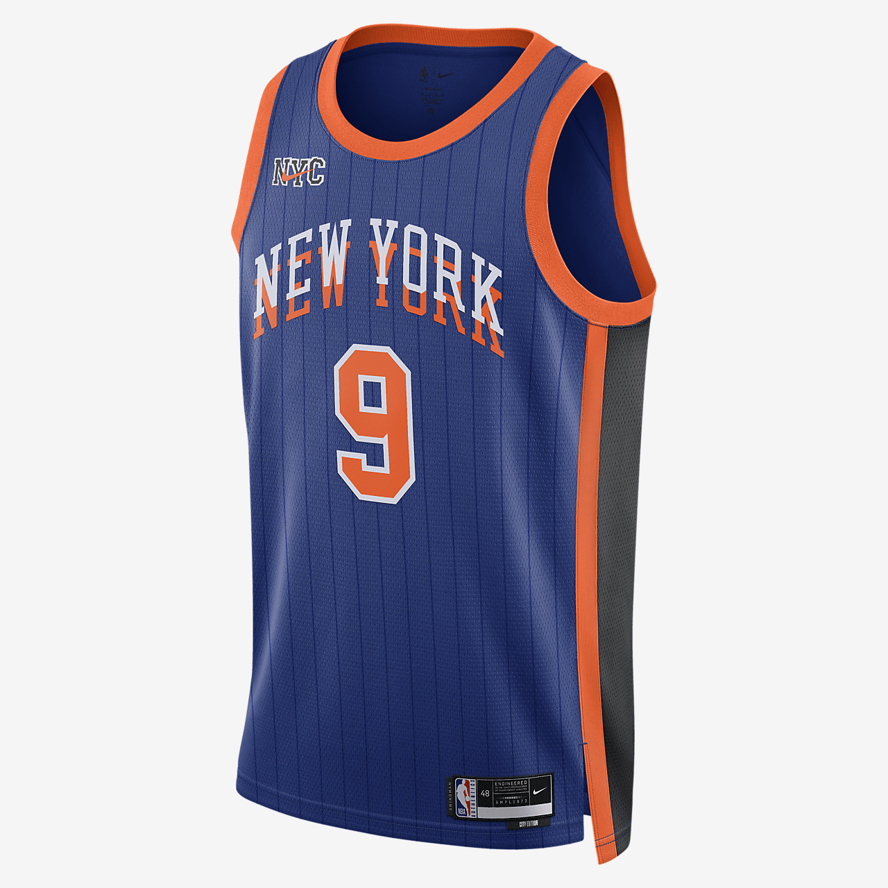 RJ Barrett New York Knicks 2023/24 City Edition Men's Nike Dri-FIT NBA Swingman Jersey - Rush Blue