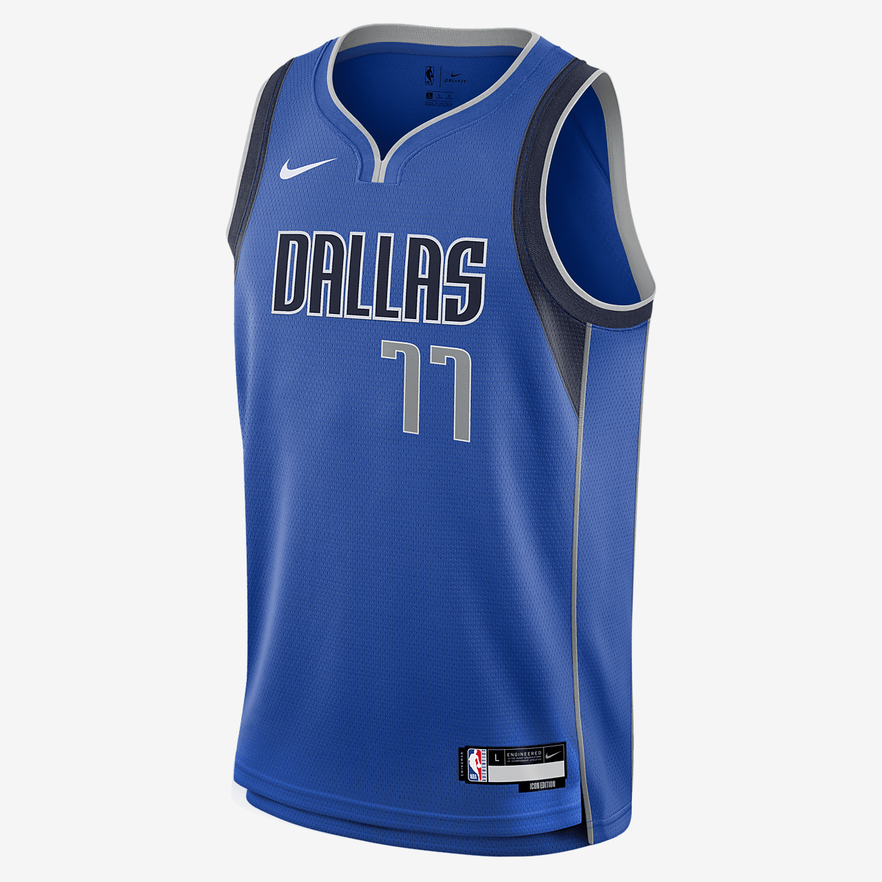 Luka Dončić Dallas Mavericks 2023/24 Icon Edition Big Kids' Nike NBA Swingman Jersey - Game Royal