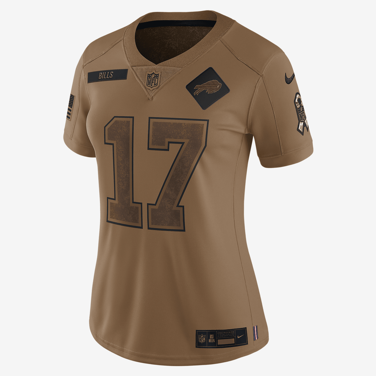 Josh Allen Buffalo Bills Salute to Service Women's Nike Dri-FIT NFL Limited Jersey - Brown