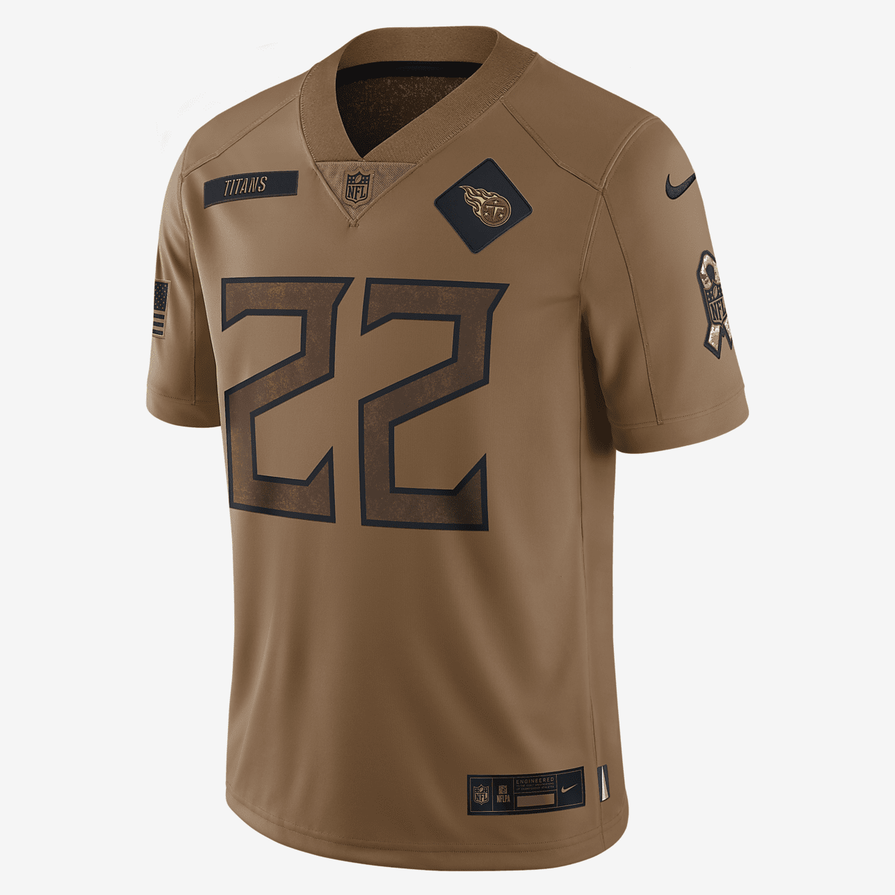 Derrick Henry Tennessee Titans Salute to Service Men's Nike Dri-FIT NFL Limited Jersey - Brown