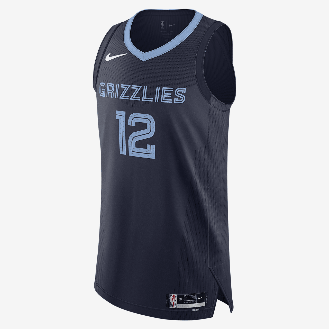 Grizzlies Icon Edition 2020 Men's Nike NBA Authentic Jersey - College Navy