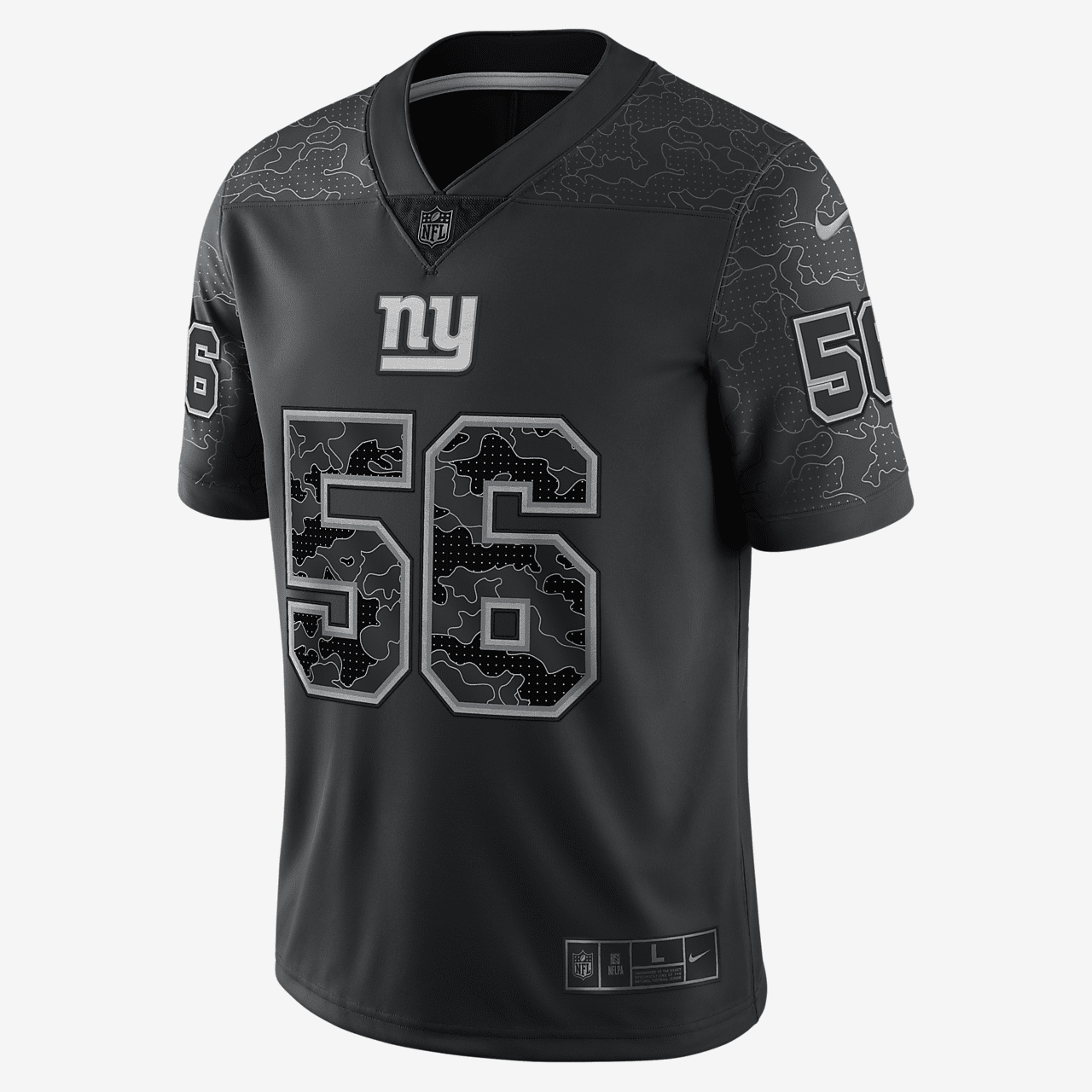 NFL New York Giants RFLCTV (Lawrence Taylor) Men's Fashion Football Jersey - Black