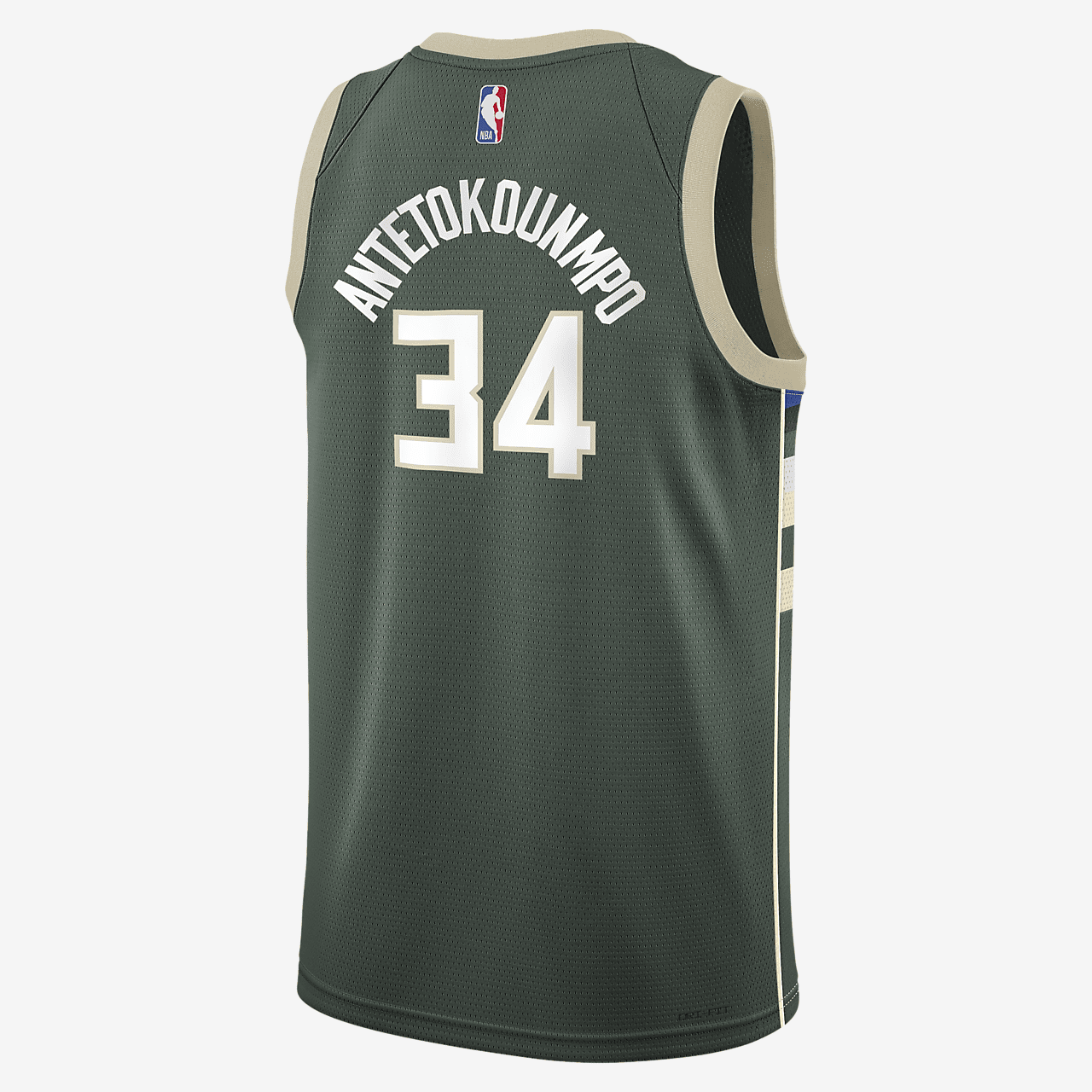 Giannis Antetokounmpo Milwaukee Bucks 2023/24 Icon Edition Big Kids' Nike NBA Swingman Jersey - Fir